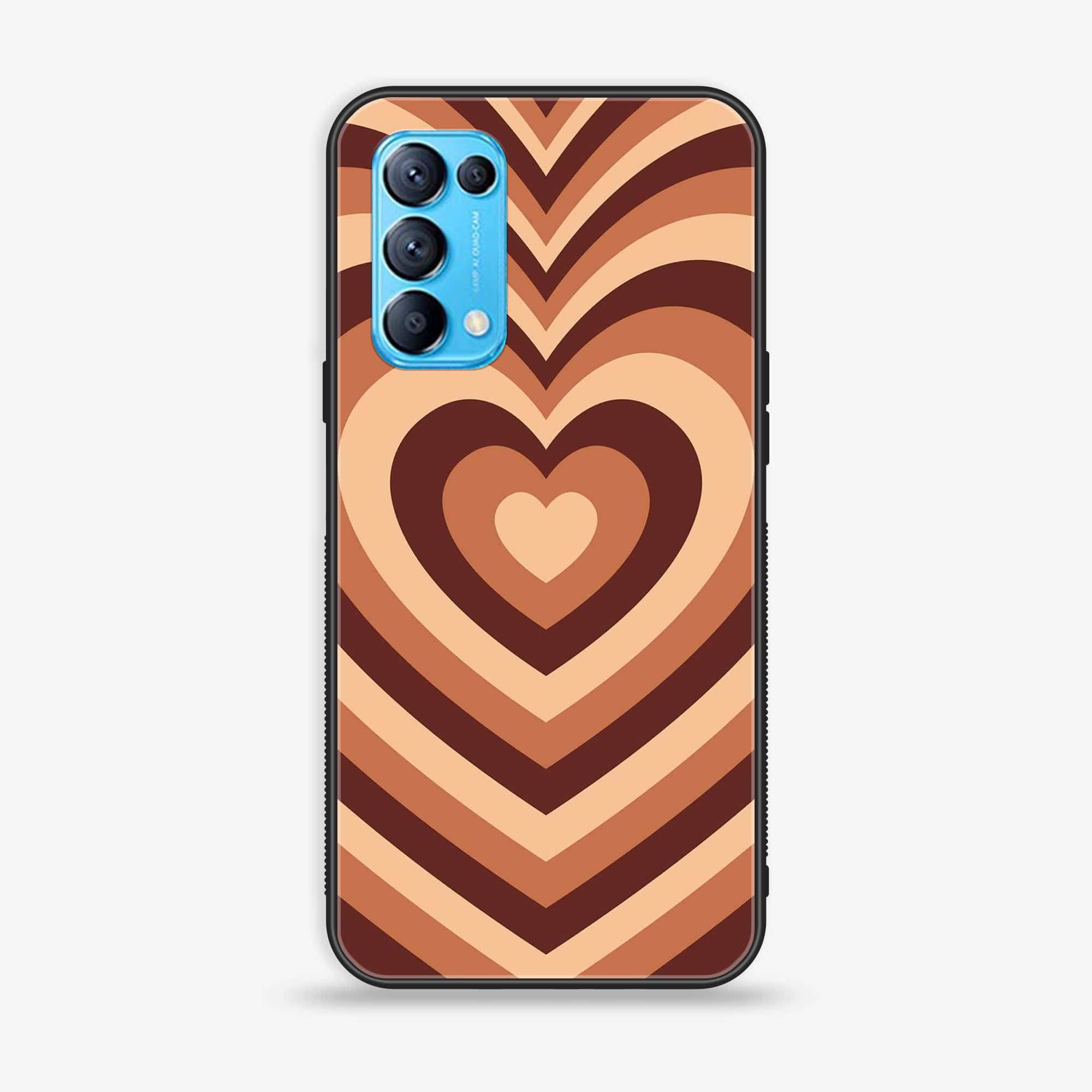 Oppo Reno 5 Heart Beat Series  Premium Printed Glass soft Bumper shock Proof Case