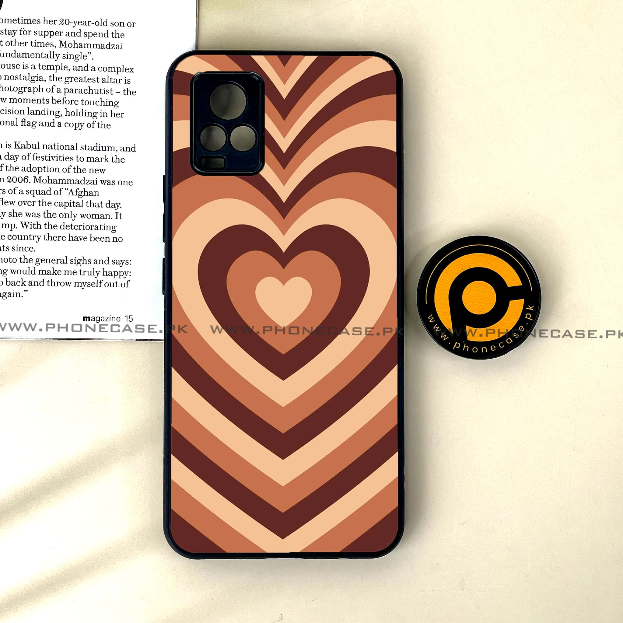 Vivo V20 - Heart Beat Series - Premium Printed Glass soft Bumper shock Proof Case