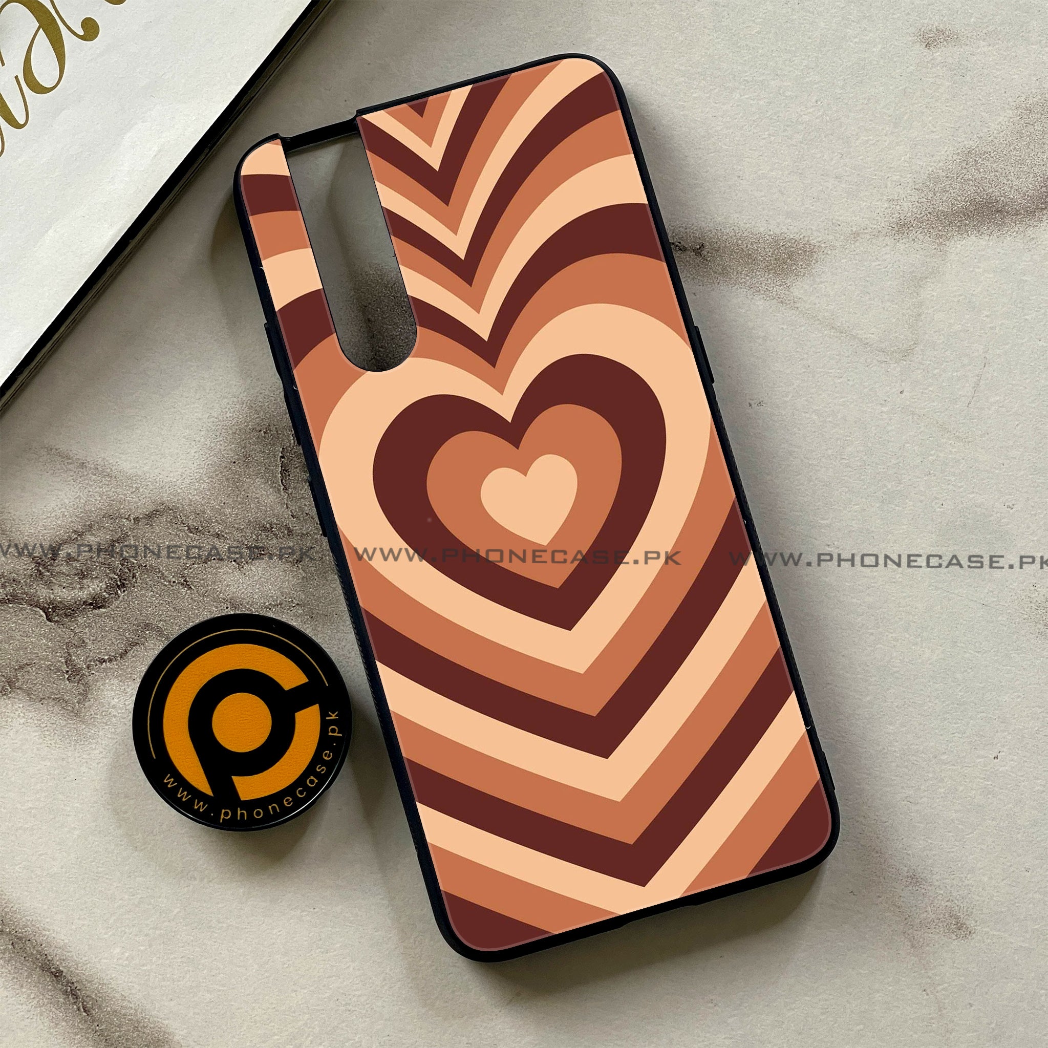 Vivo V15 Pro - Heart Beat Series - Premium Printed Glass soft Bumper shock Proof Case