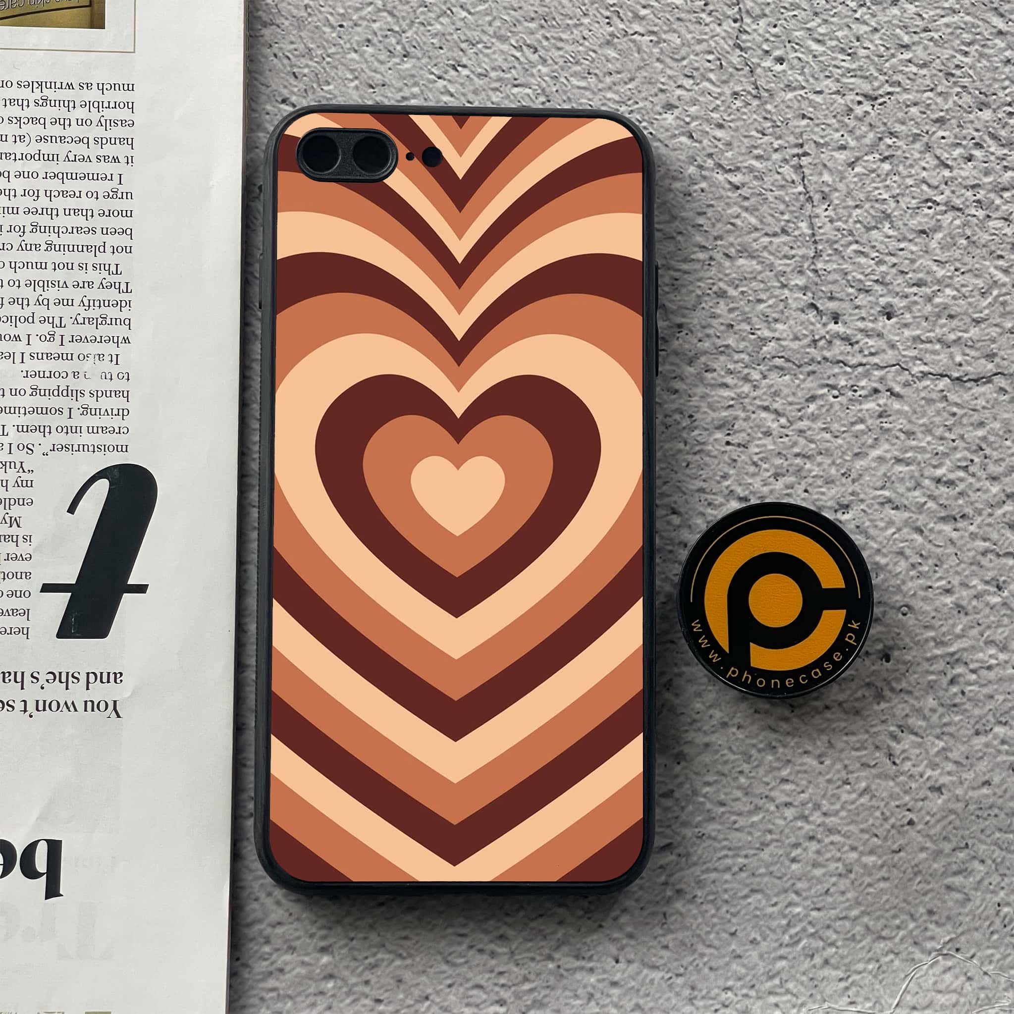 iPhone 8 Plus- Heart Beat Series - Premium Printed Glass soft Bumper shock Proof Case