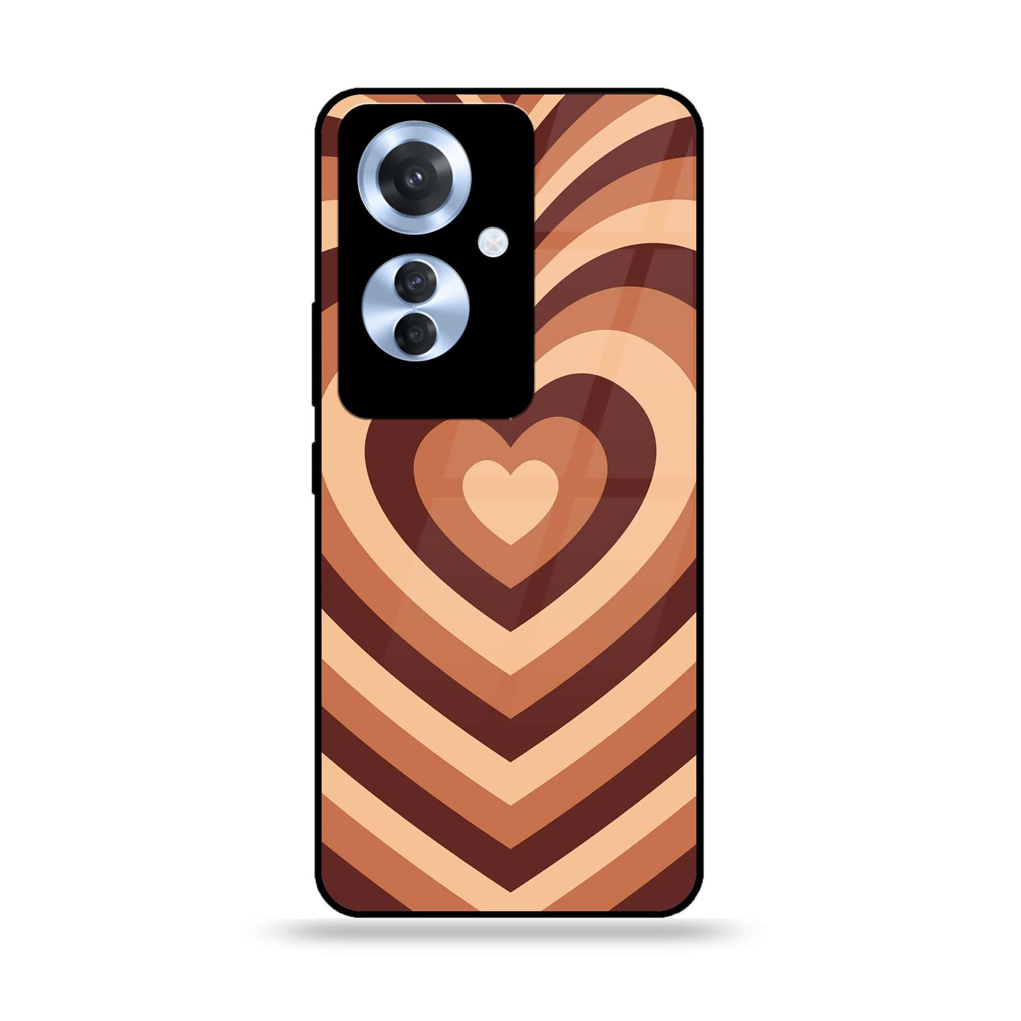 Oppo Reno 11F - Heart Beat Series - Premium Printed Glass soft Bumper shock Proof Case