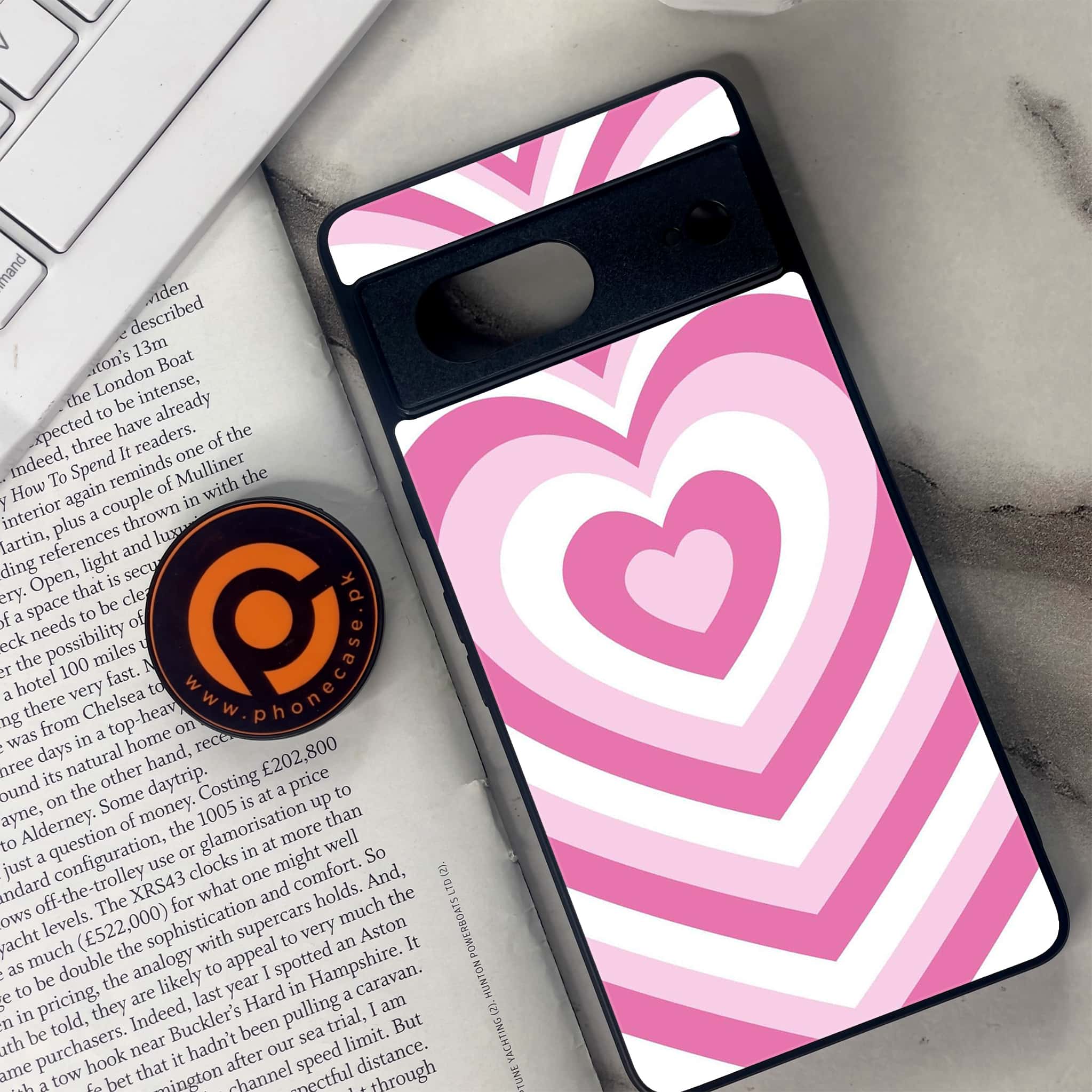Google Pixel 7 - Heart Beat Series - Premium Metal Printed soft Bumper Shock Proof Case