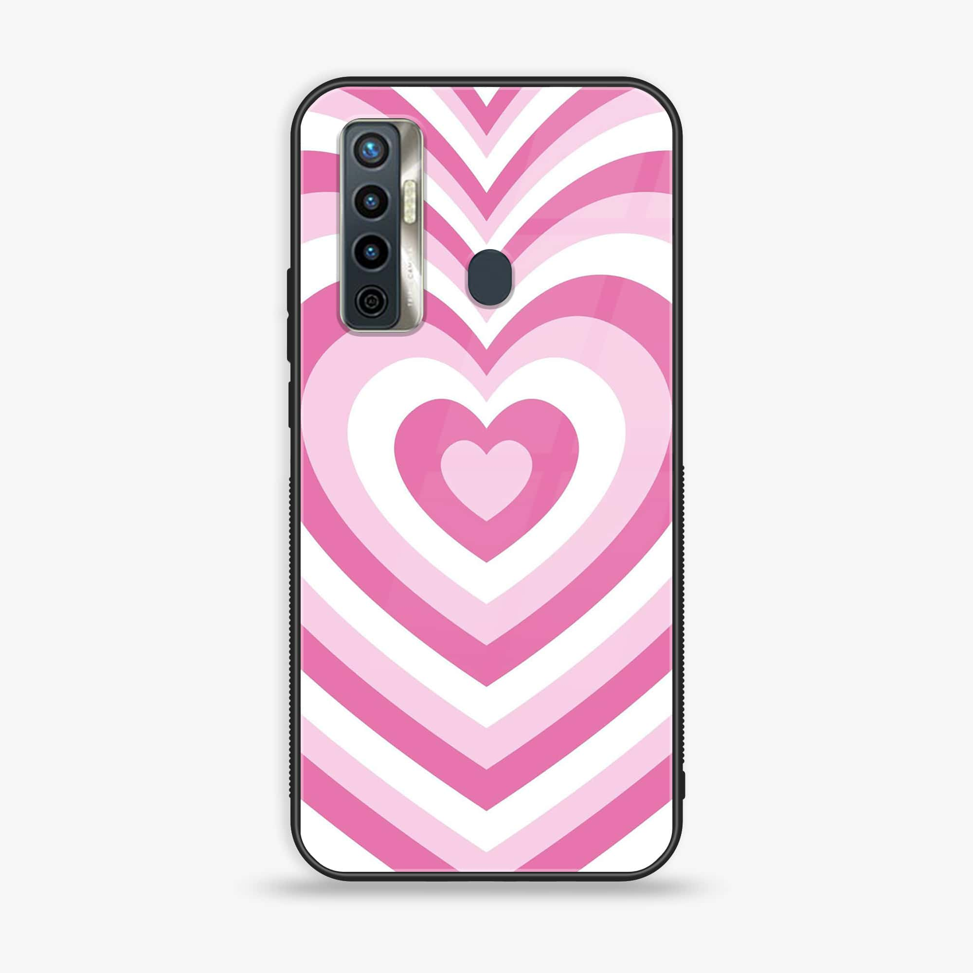 Tecno Camon 17 - Heart Beat Series - Premium Printed Glass soft Bumper shock Proof Case