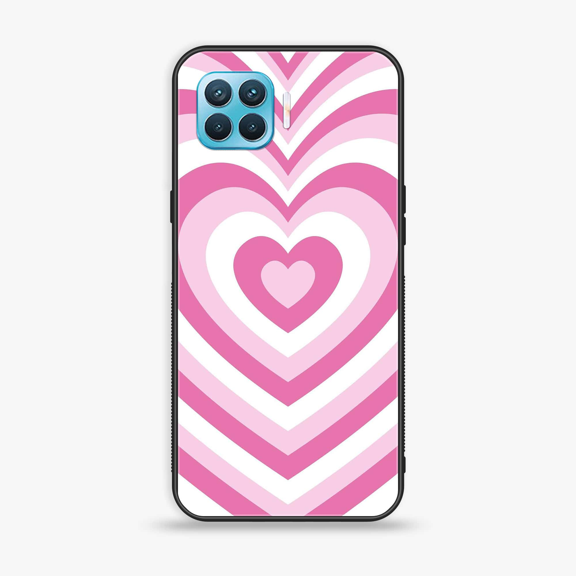 Oppo F17- Heart Beat Series - Premium Printed Glass soft Bumper shock Proof Case