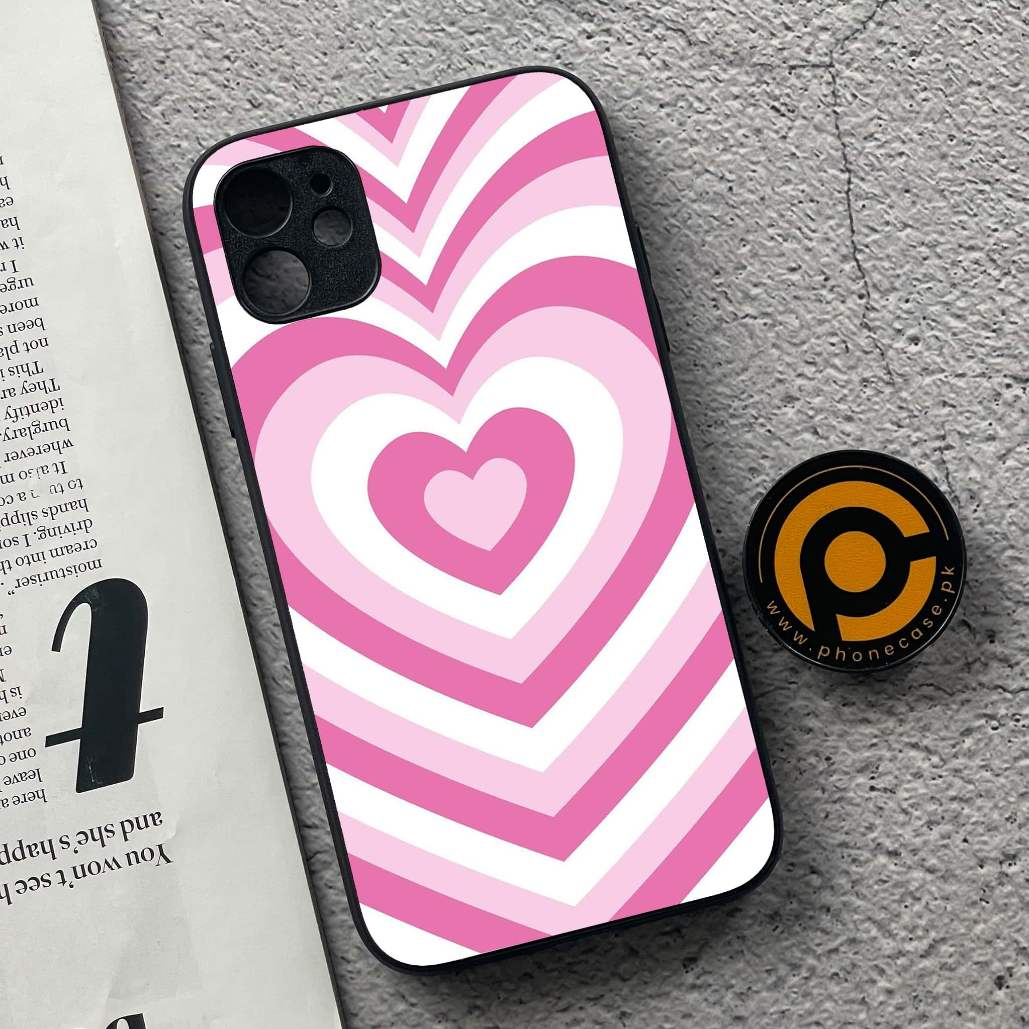 iPhone 11  Heart Beat Series  Premium Printed Glass soft Bumper shock Proof Case