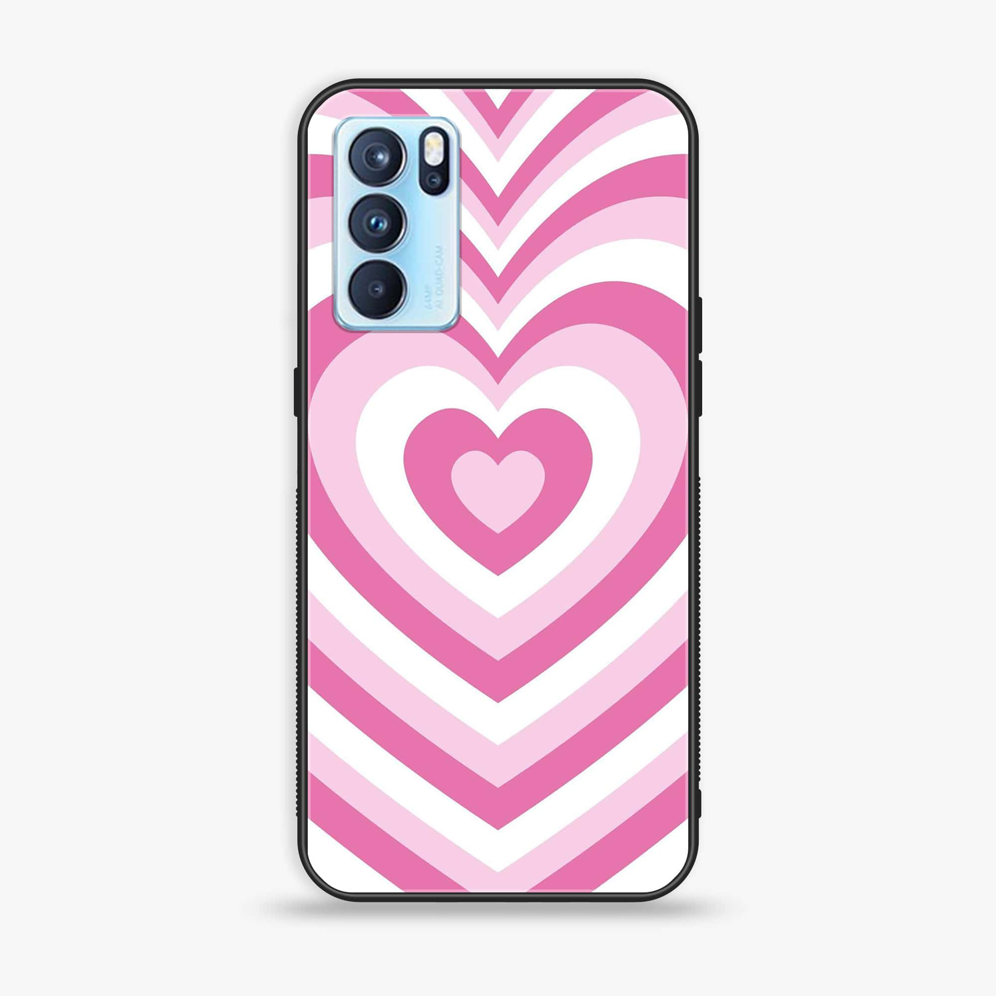 Oppo Reno 6 Pro Heart Beat Series Premium Printed Glass soft Bumper shock Proof Case