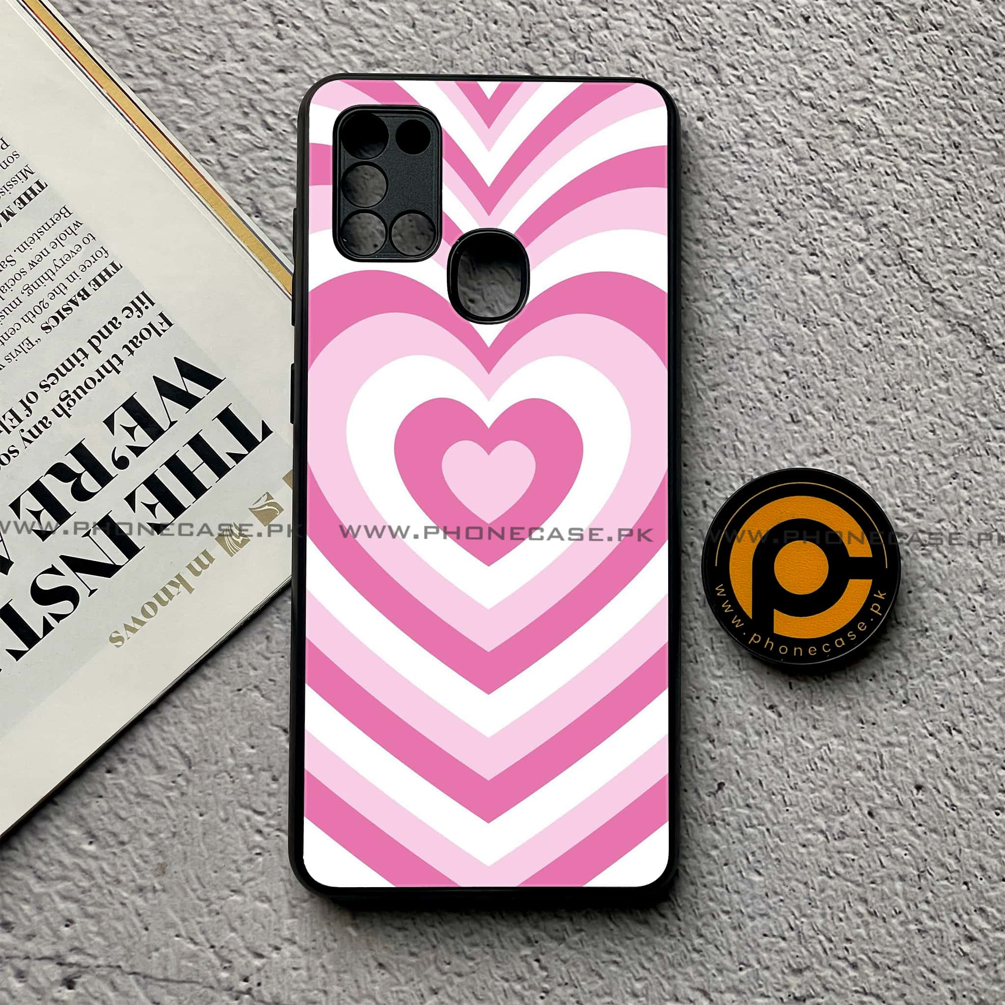 Samsung Galaxy A21s - Heart Beat Series - Premium Printed Glass soft Bumper shock Proof Case