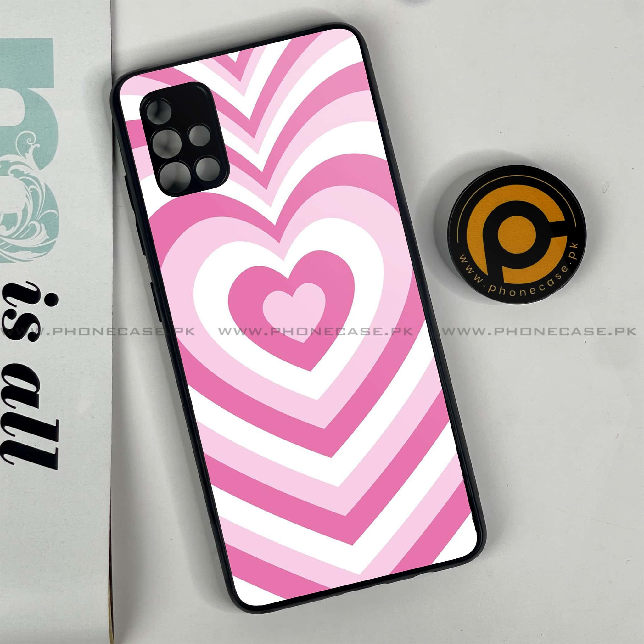 Samsung Galaxy A51 Heart Beat Series Premium Printed Glass soft Bumper shock Proof Case