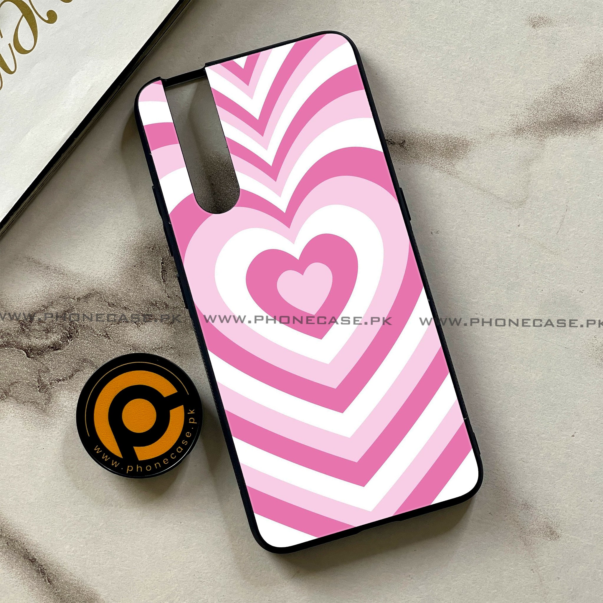 Vivo V15 Pro - Heart Beat Series - Premium Printed Glass soft Bumper shock Proof Case