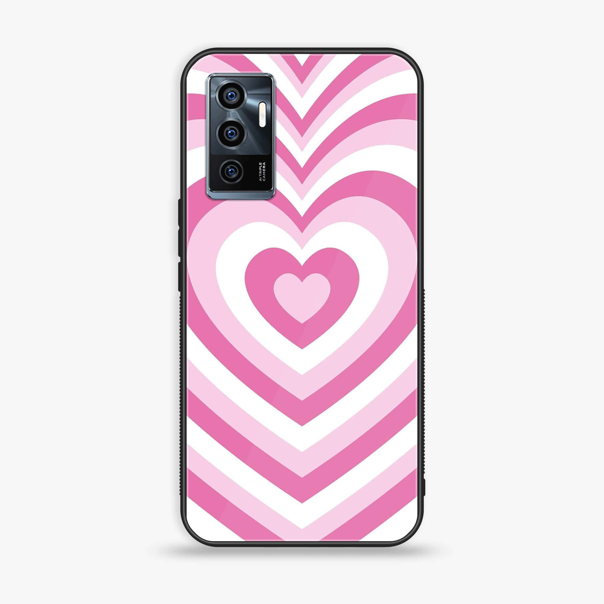 Vivo V23e - Heart Beat Series - Premium Printed Glass soft Bumper shock Proof Case