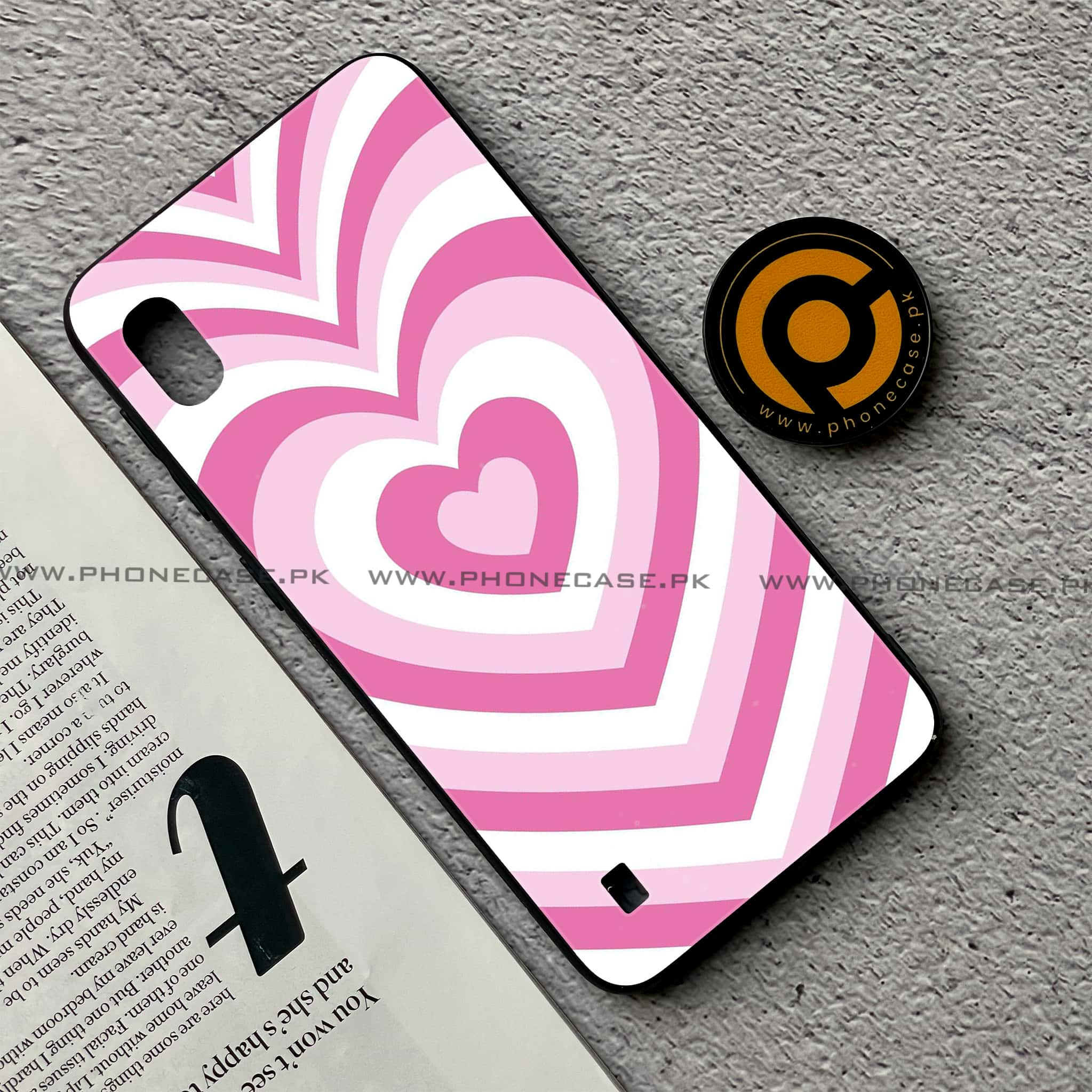 Samsung Galaxy A10 - Heart Beat Series - Premium Printed Glass soft Bumper shock Proof Case