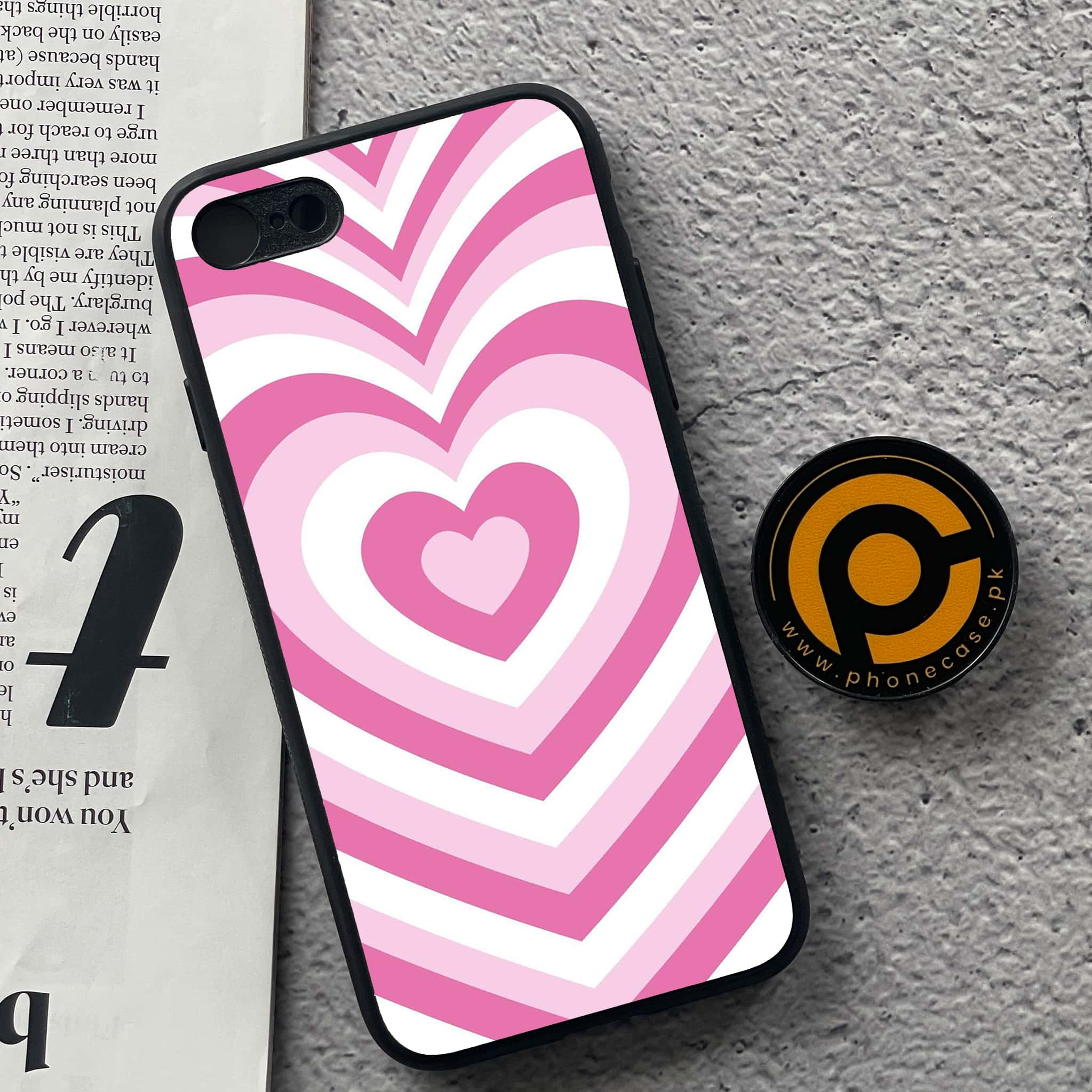 iPhone 7 / 8 - Heart Beat Series - Premium Printed Glass soft Bumper shock Proof Case