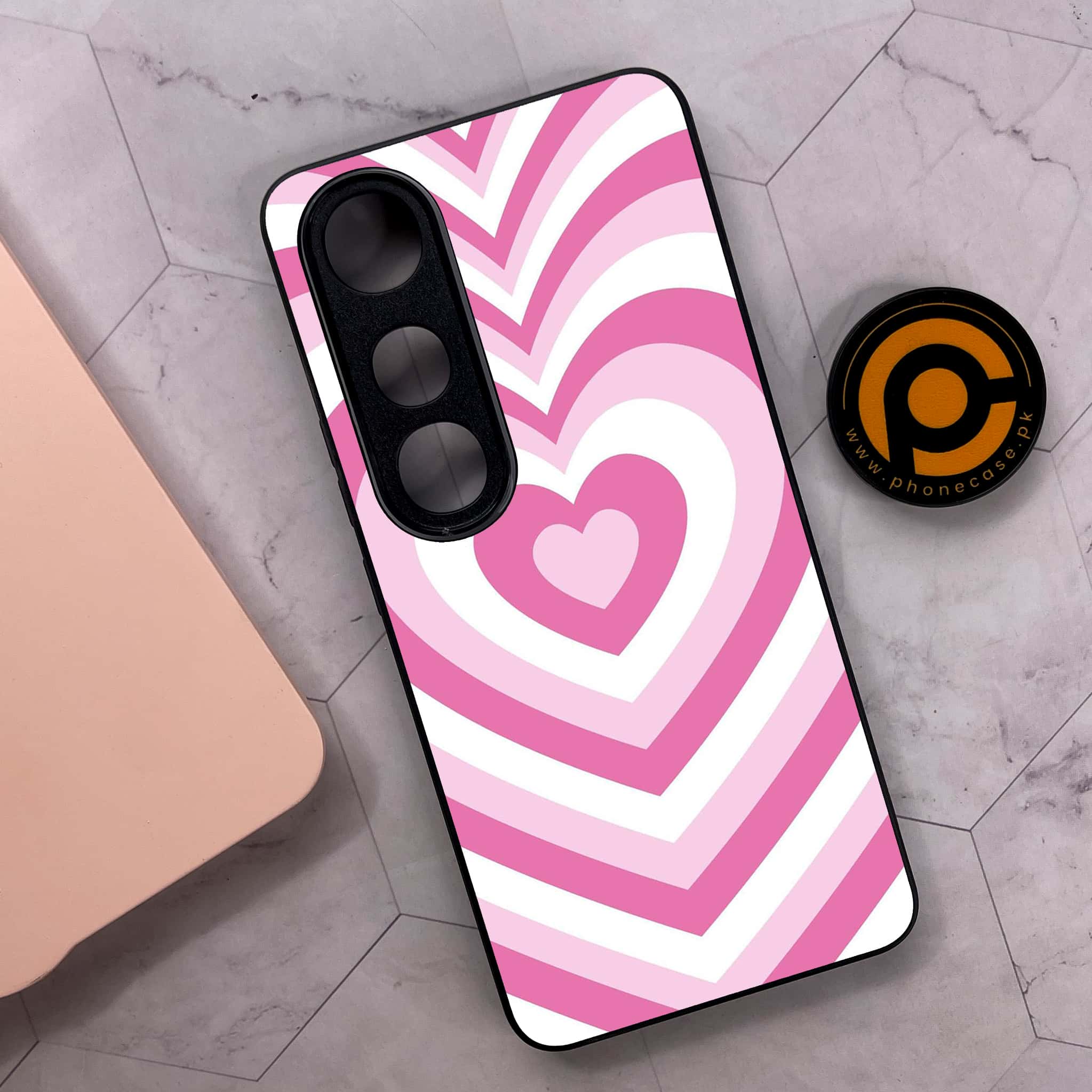 Vivo V50 Lite - Heart Beat Series - Premium Metal Printed soft Bumper shock Proof Case