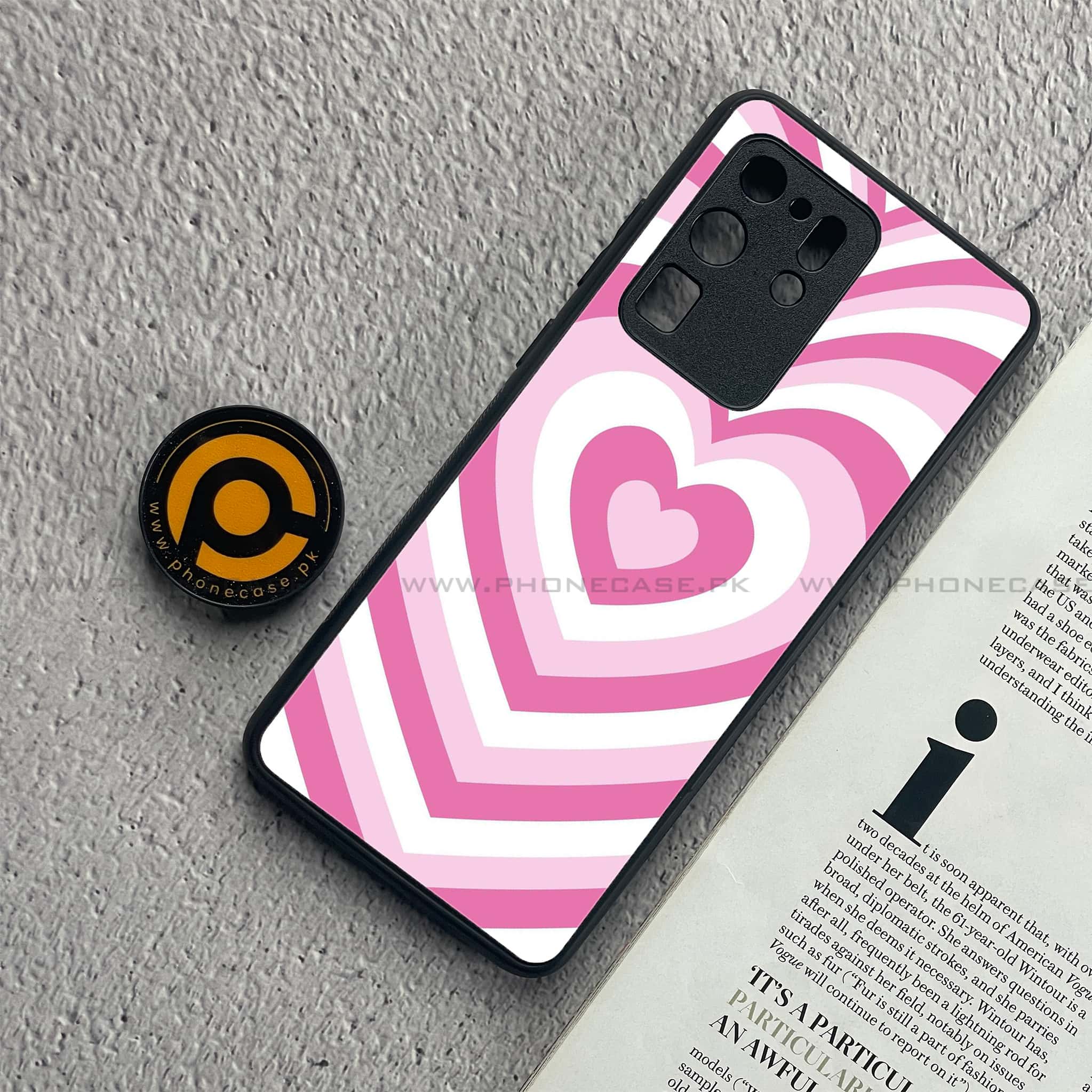 Samsung Galaxy S20 Ultra  Heart Beat Series - Premium Printed Glass soft Bumper shock Proof Case