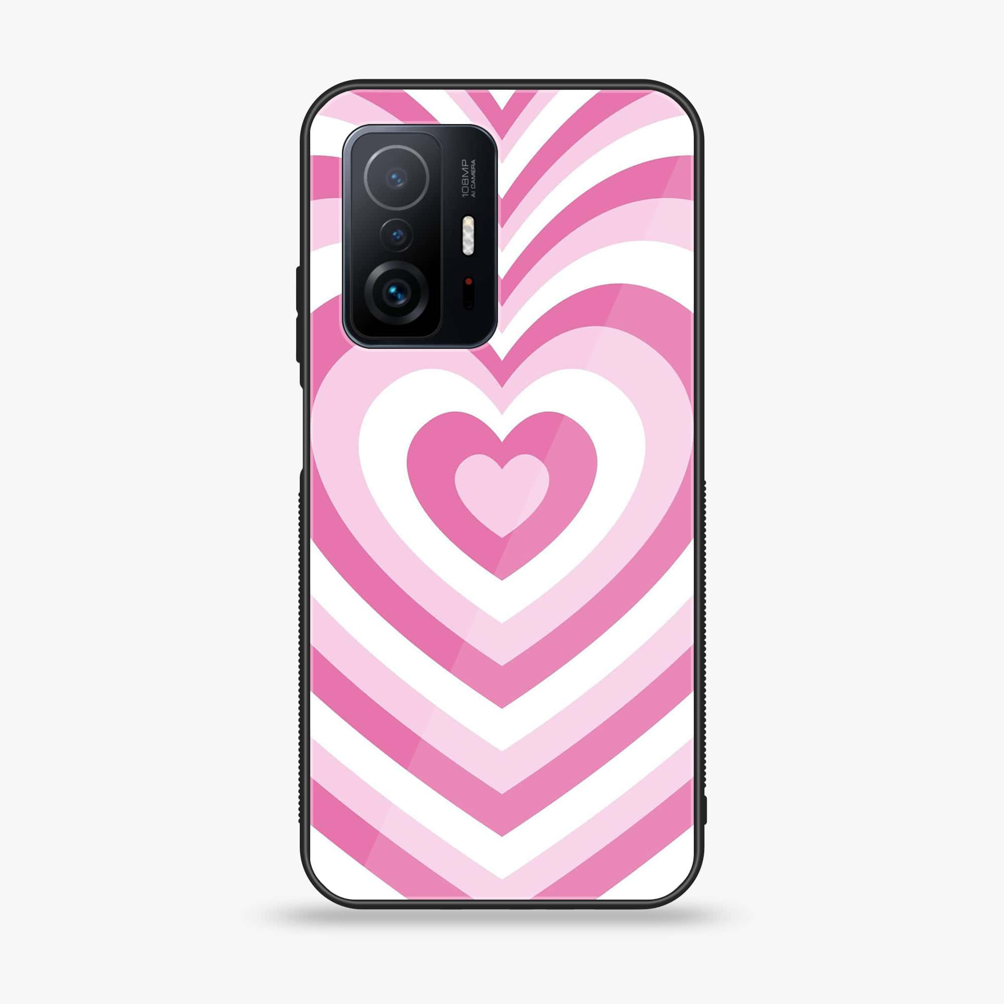 Xiaomi 11T - Heart Beat Series - Premium Printed Glass soft Bumper shock Proof Case