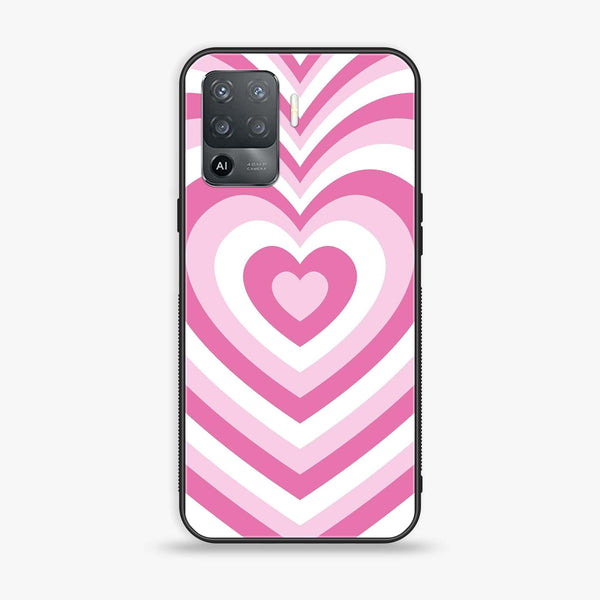 Oppo F19 Pro - Heart Beat Design 3  - Premium Printed Glass soft Bumper shock Proof Case  CS-27071