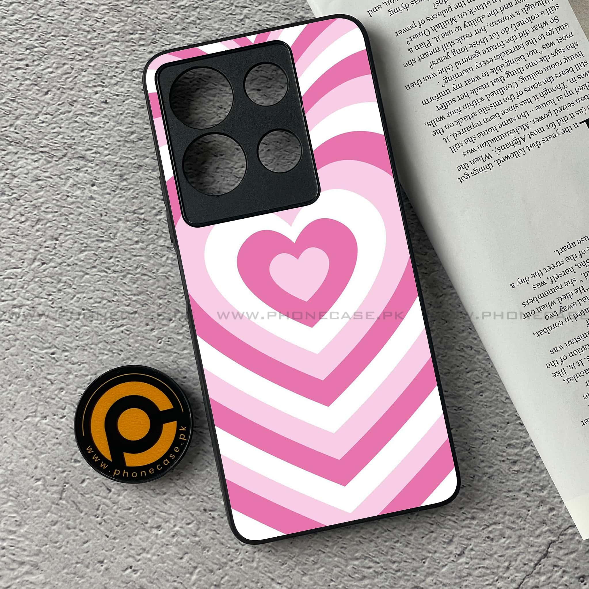Infinix Note 30 - Heart Beat Series - Premium Printed Glass soft Bumper shock Proof Case