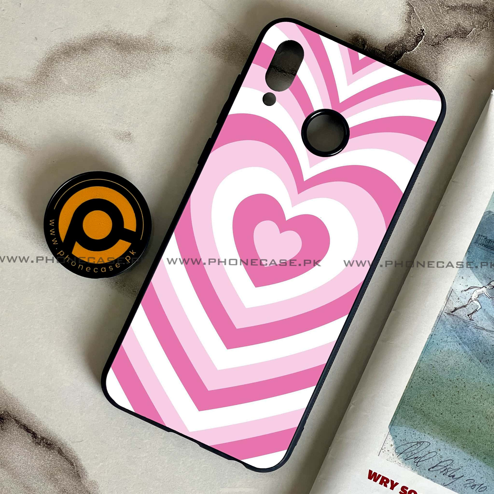 Huawei Honor Play - Heart Beat Series - Premium Printed Glass soft Bumper shock Proof Case