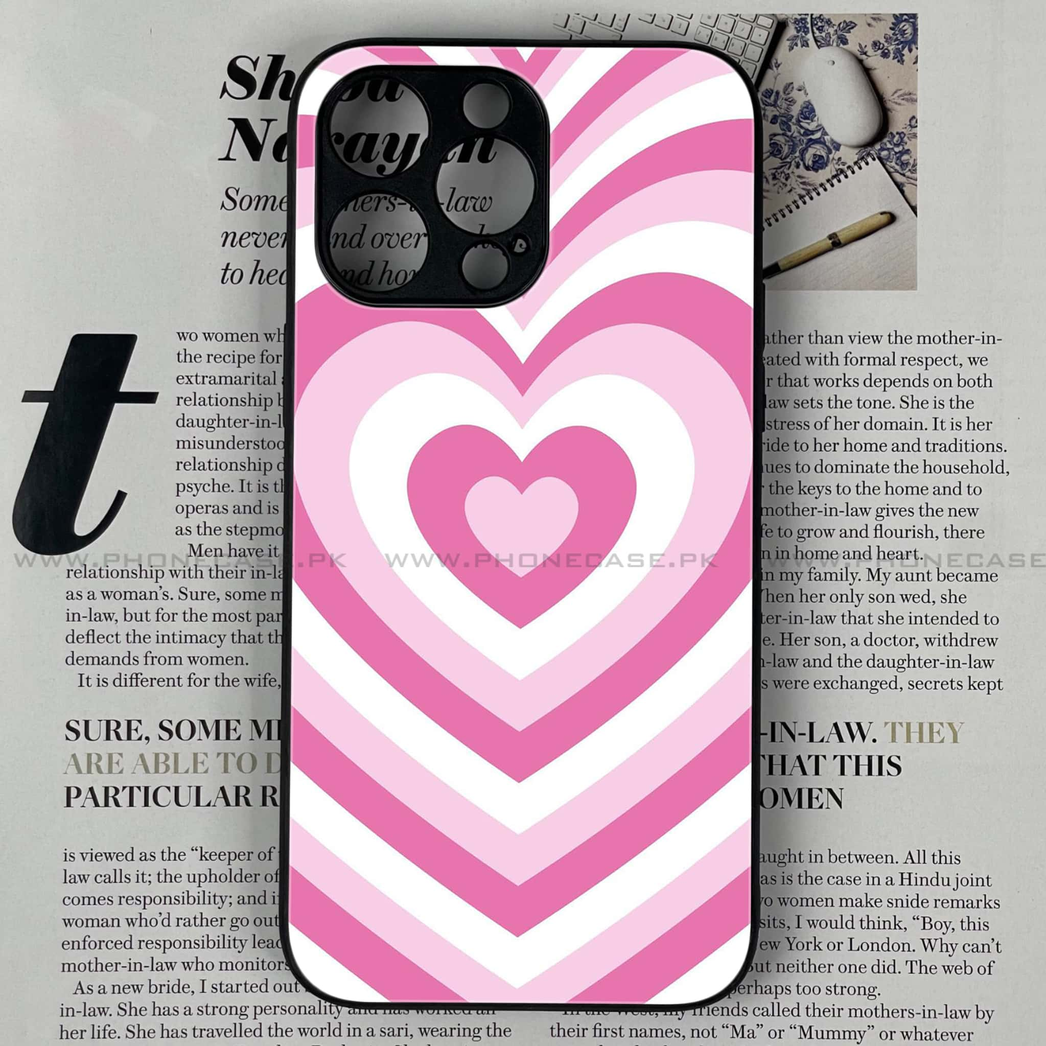 iPhone 14 Pro - Heart Beat Series - Premium Printed Glass soft Bumper shock Proof Case