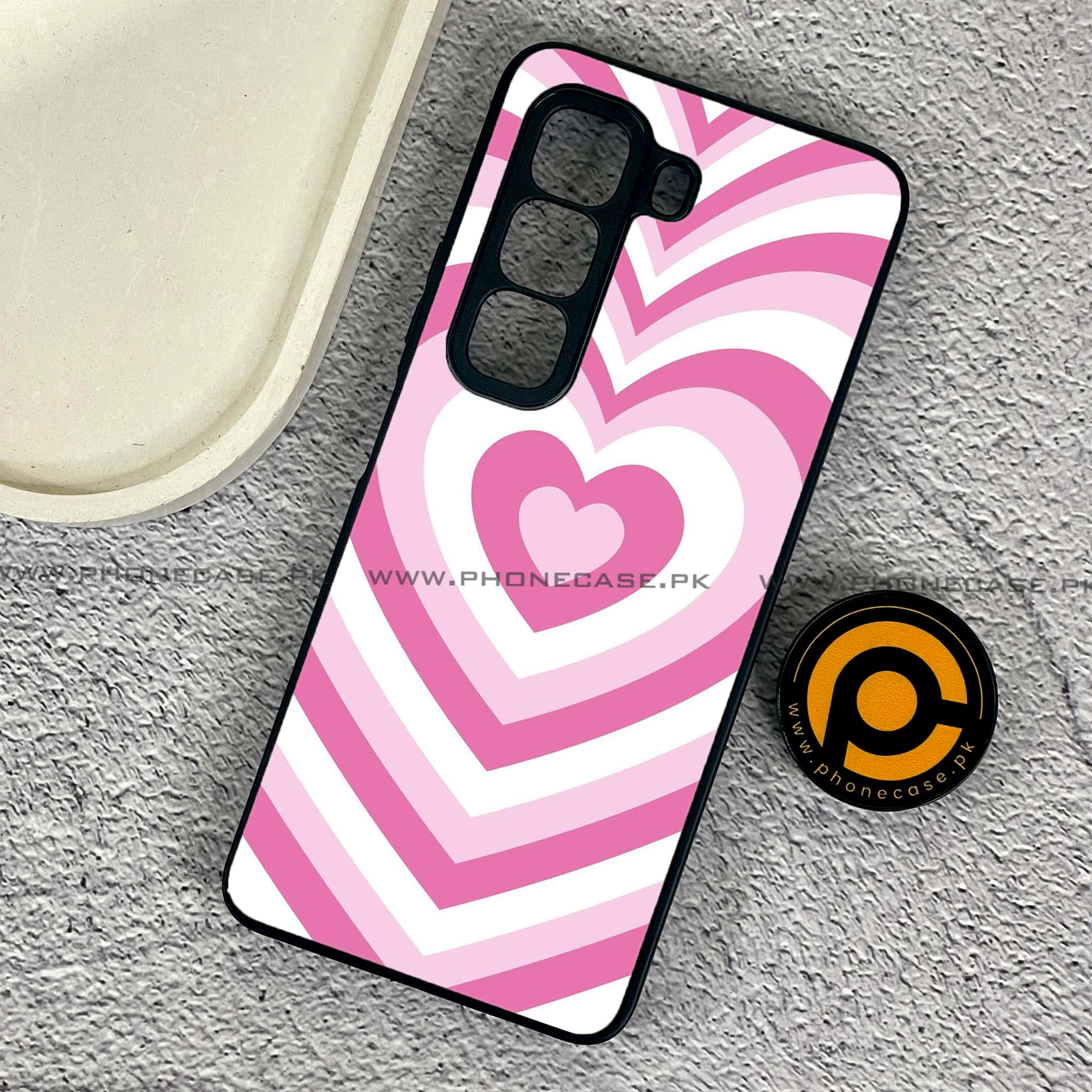 Infinix Hot 50 Pro - Heart Beat Series - Premium Printed Glass soft Bumper shock Proof Case