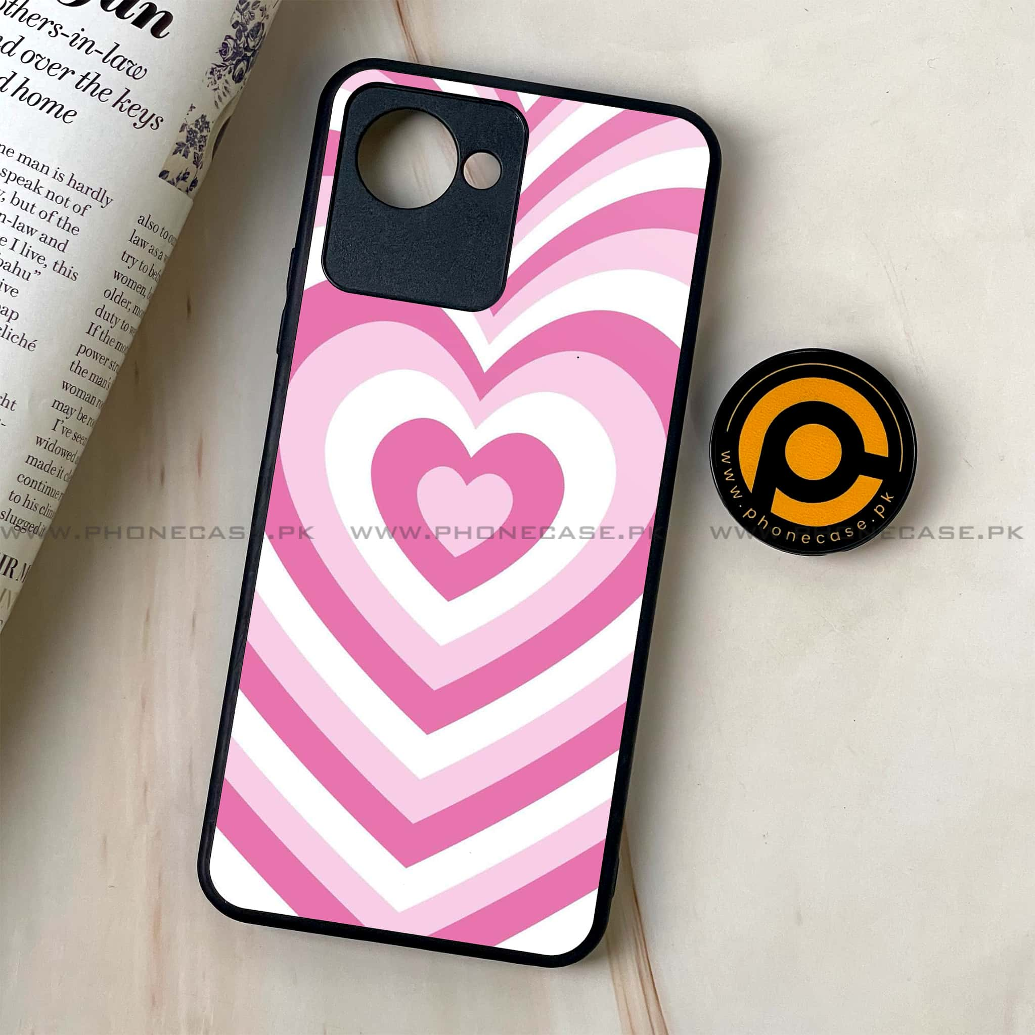 Realme C30 - Heart Beat Series - Premium Printed Glass soft Bumper shock Proof Case