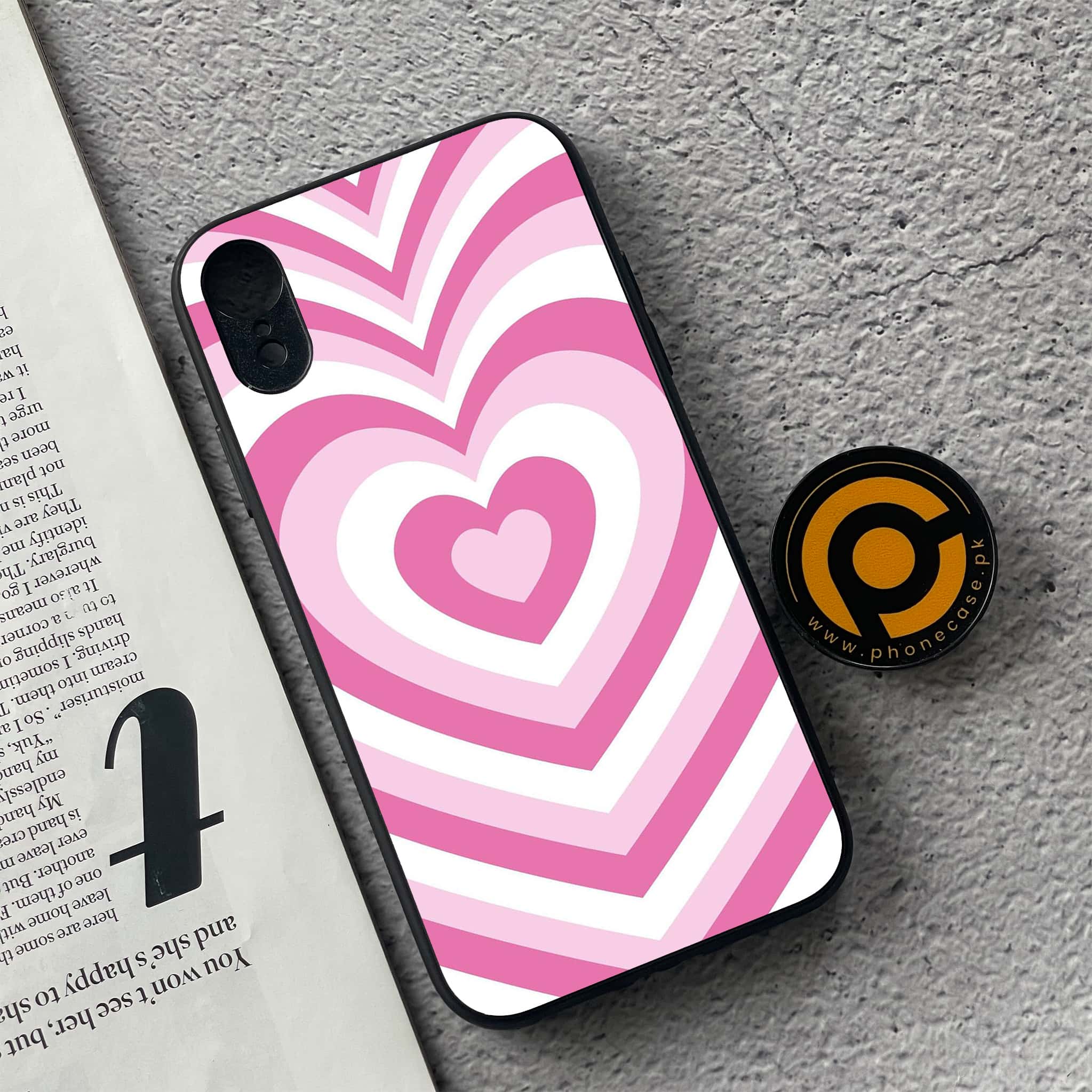 iPhone XR -Heart Beat Series - Premium Printed Glass soft Bumper shock Proof Case