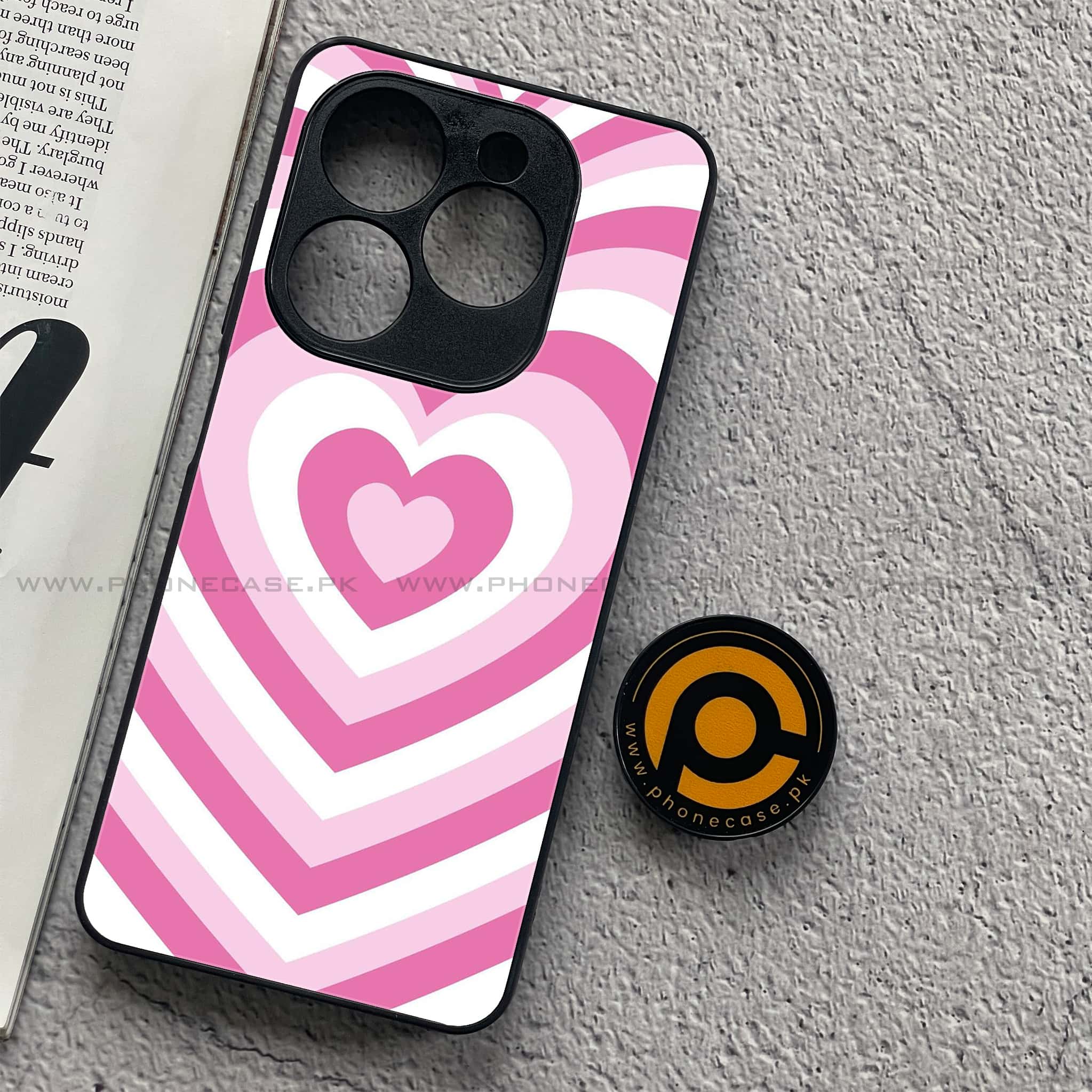 Tecno Spark 20C - Heart Beat Series - Premium Printed Glass soft Bumper shock Proof Case