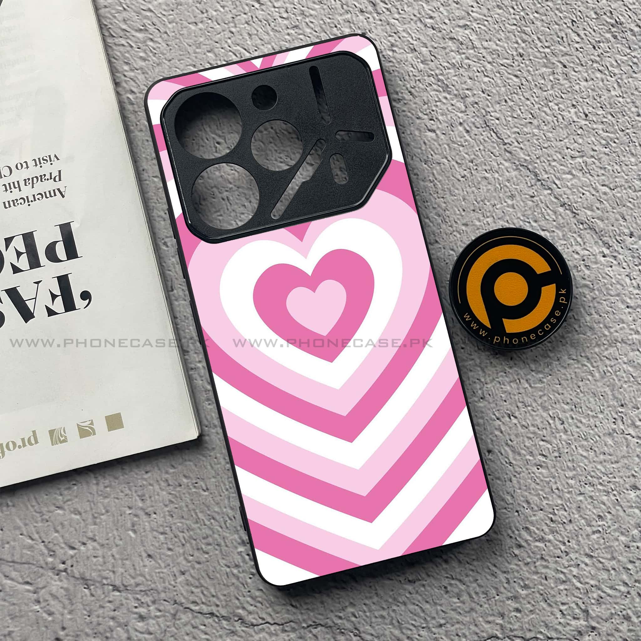 Tecno Pova 6 Pro - Heart Beat Series - Premium Printed Glass soft Bumper shock Proof Case