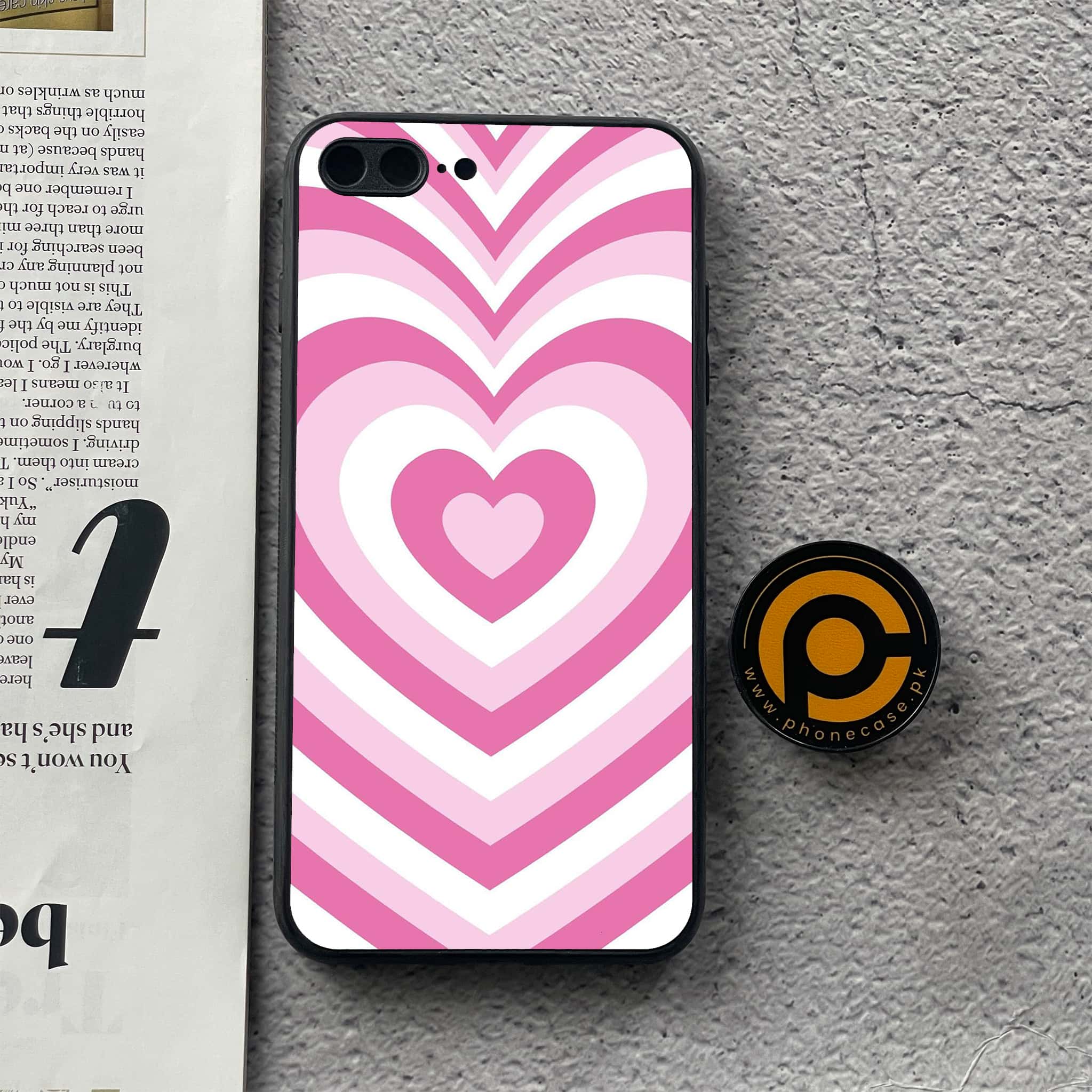 iPhone 8 Plus- Heart Beat Series - Premium Printed Glass soft Bumper shock Proof Case