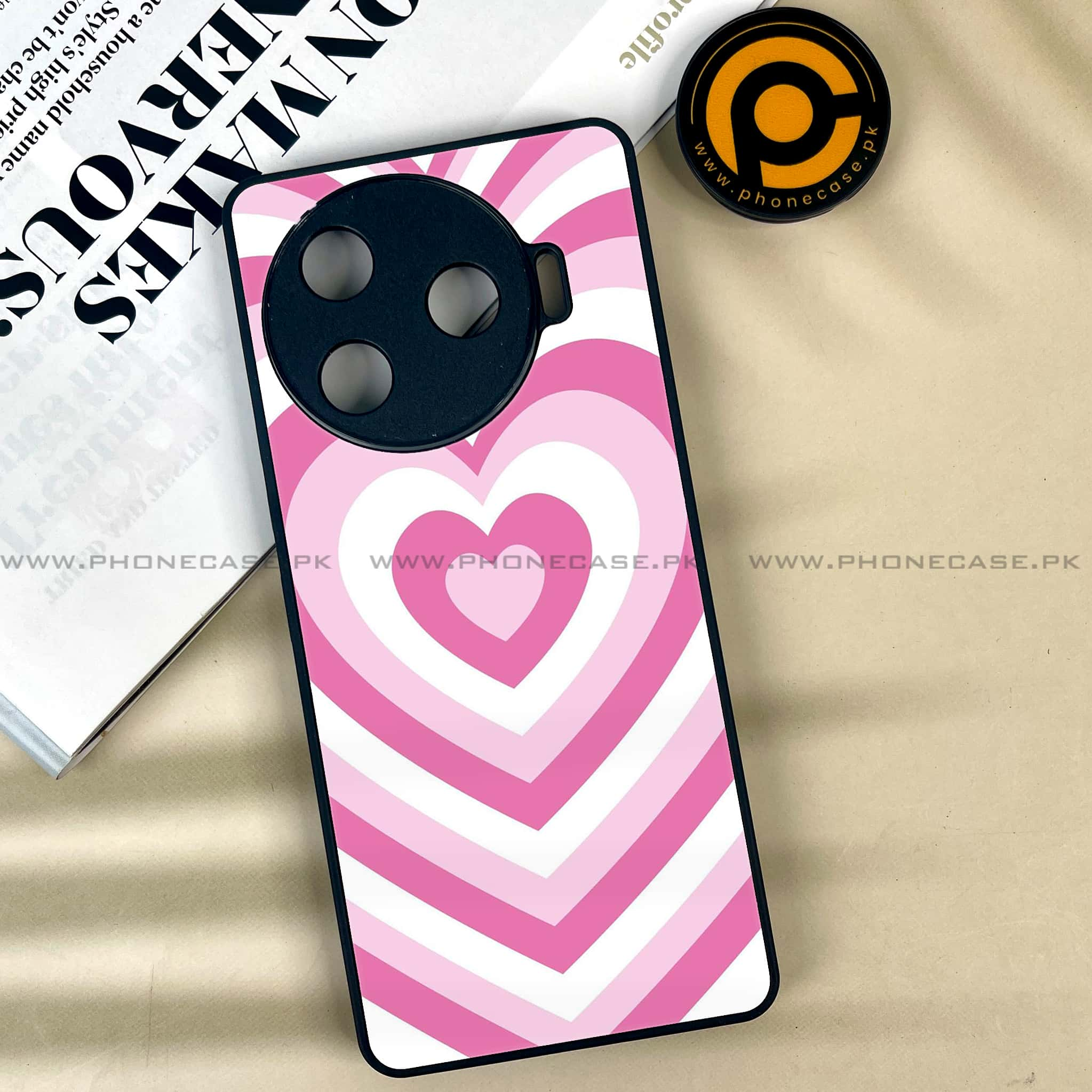 Tecno Camon 30 Pro - Heart Beat Series - Premium Printed Glass soft Bumper shock Proof Case