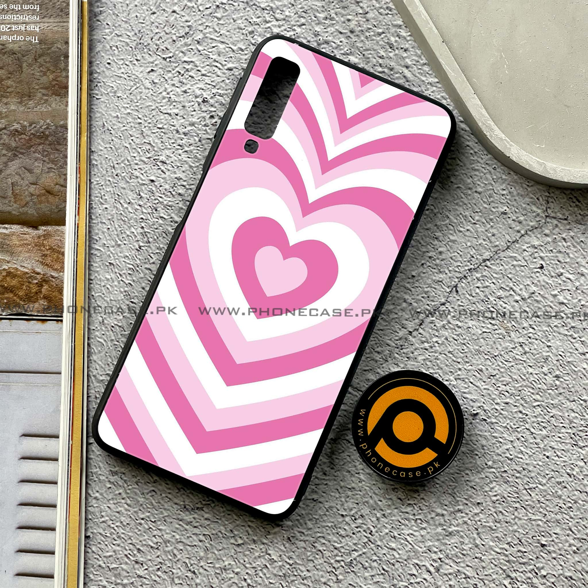 Galaxy A7 2018 - Heart Beat Series - Premium Printed Metal soft Bumper shock Proof Case