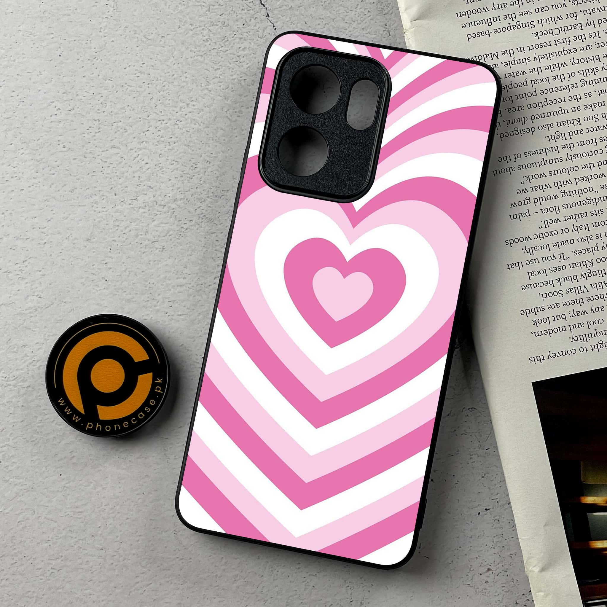 Oppo Reno 13F - Heart Beat Series - Premium Metal Printed Soft Bumper Shockproof Case