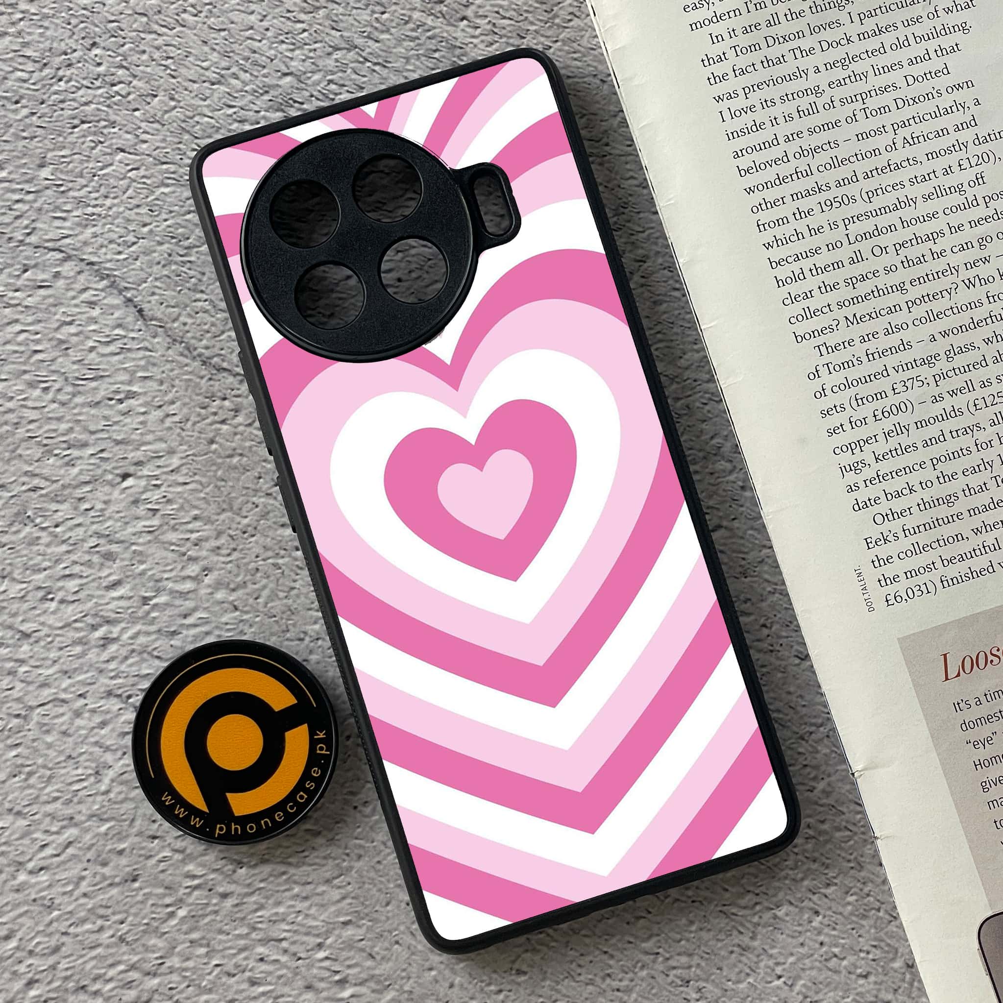 Tecno Spark 20 pro plus - Heart Beat Series - Premium Printed Glass soft Bumper shock Proof Case