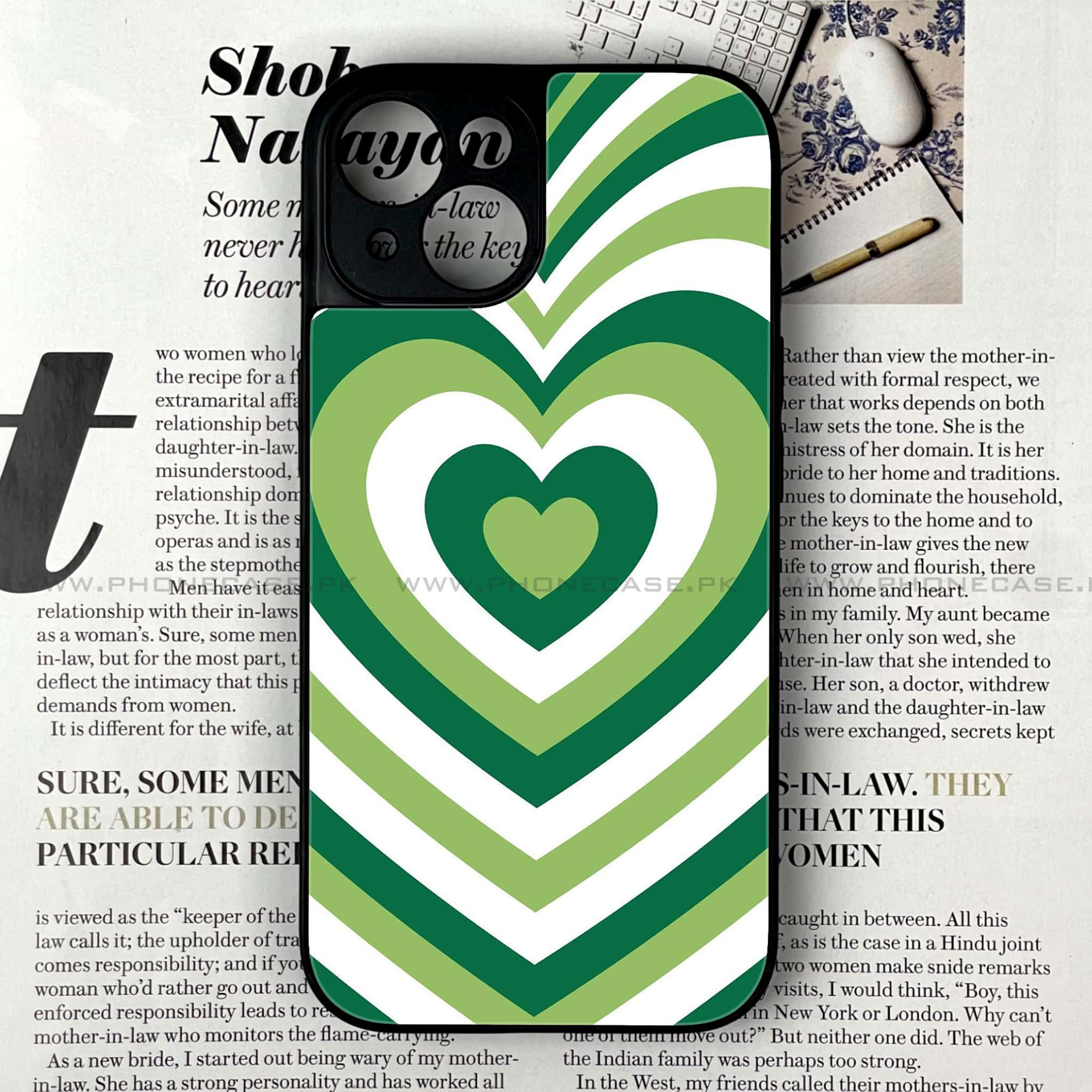 iPhone 15 - Heart Beat Series - Premium Printed Glass soft Bumper shock Proof Case