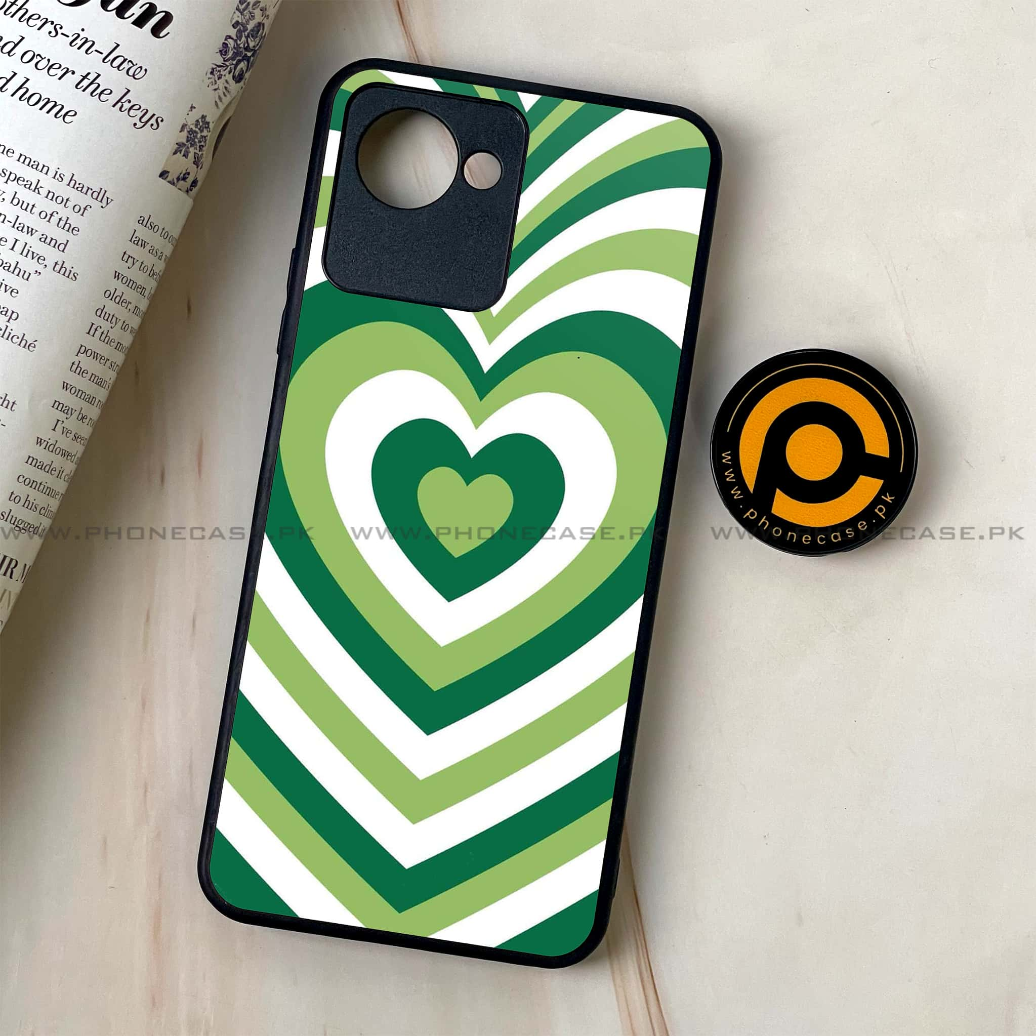 Realme C30 - Heart Beat Series - Premium Printed Glass soft Bumper shock Proof Case