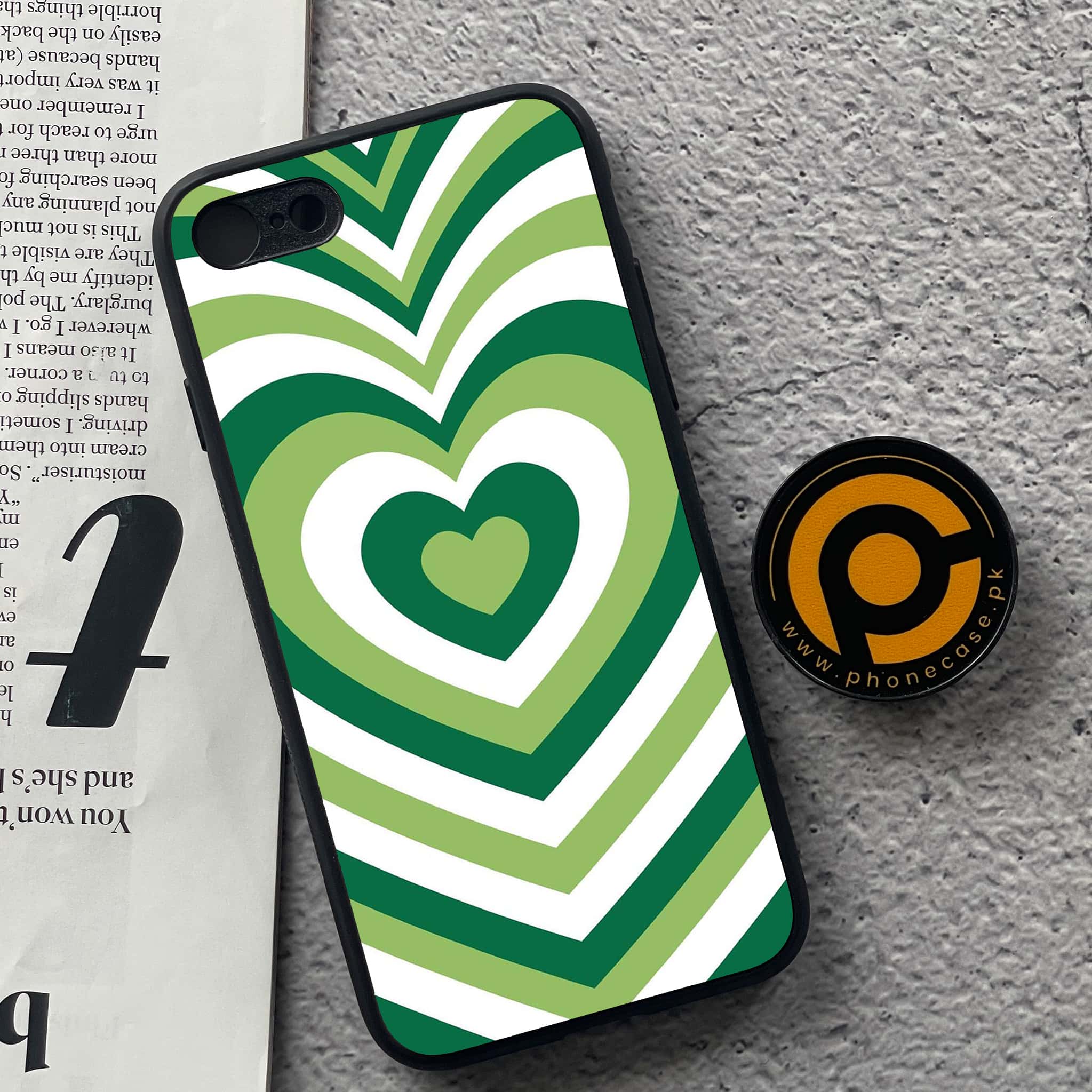 iPhone 7 / 8 - Heart Beat Series - Premium Printed Glass soft Bumper shock Proof Case