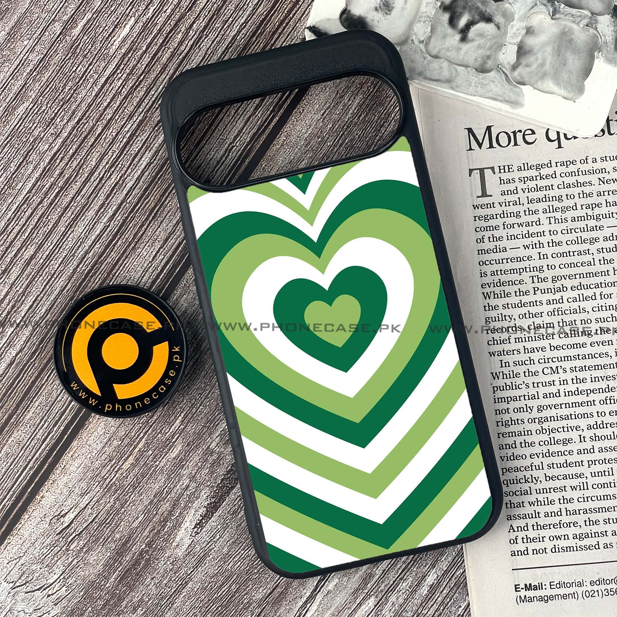 Google Pixel 9 - Heart Beat Series - Premium Metal Printed soft Bumper Shock Proof Case