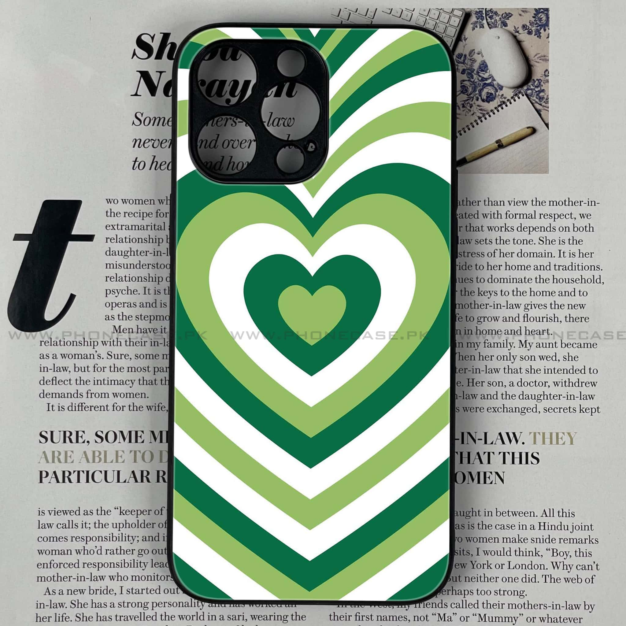 iPhone 15 Pro - Heart Beat Series - Premium Printed Glass soft Bumper shock Proof Case