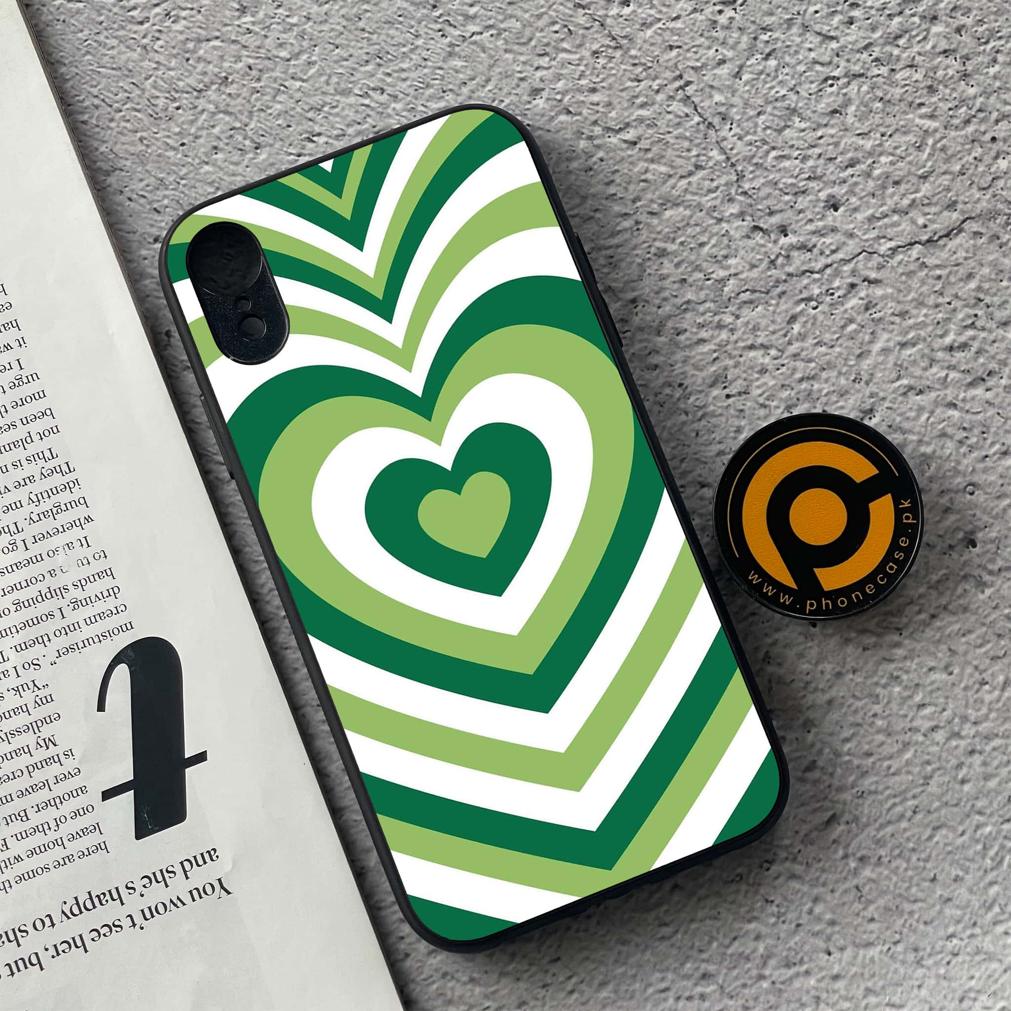 iPhone XR -Heart Beat Series - Premium Printed Glass soft Bumper shock Proof Case