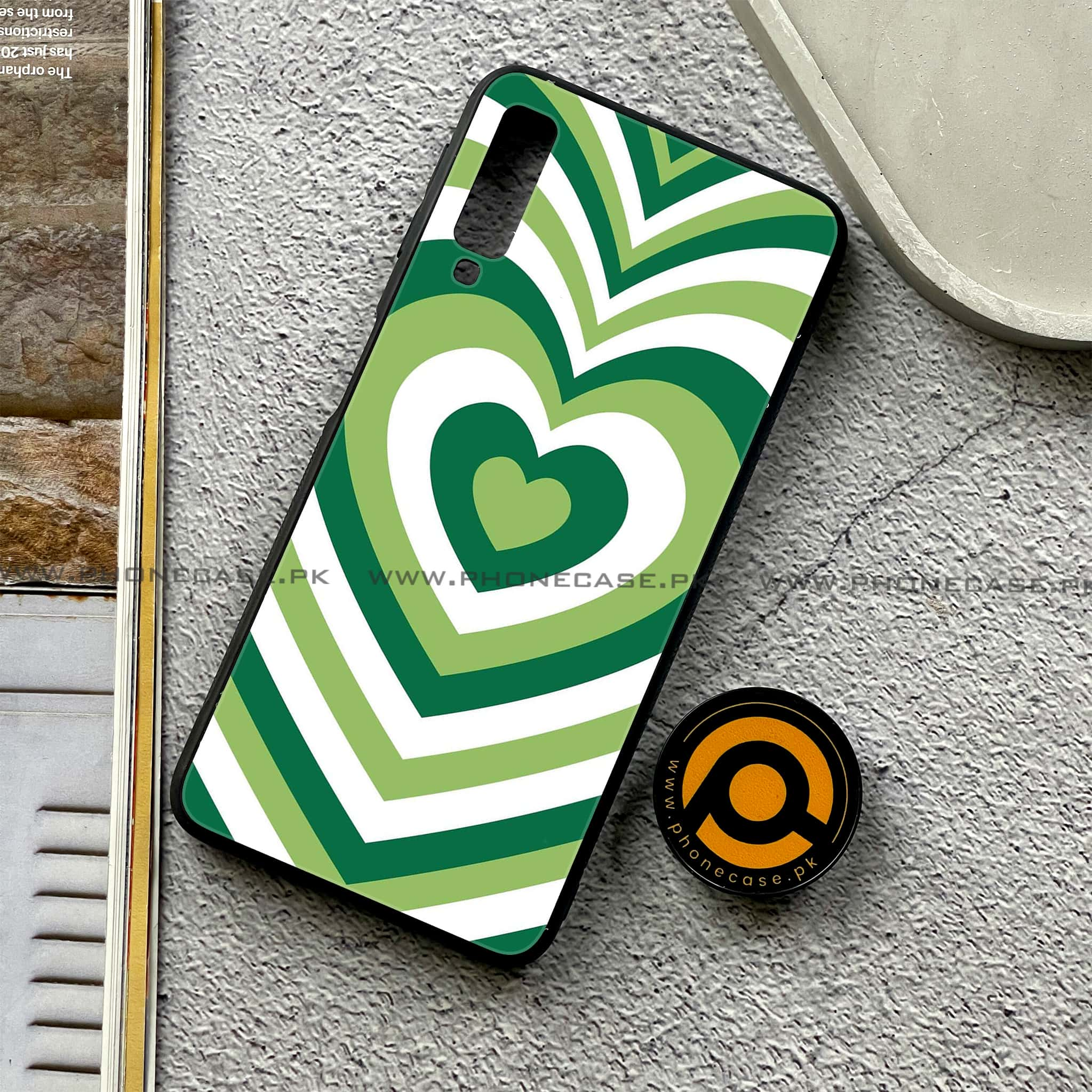 Galaxy A7 2018 - Heart Beat Series - Premium Printed Metal soft Bumper shock Proof Case