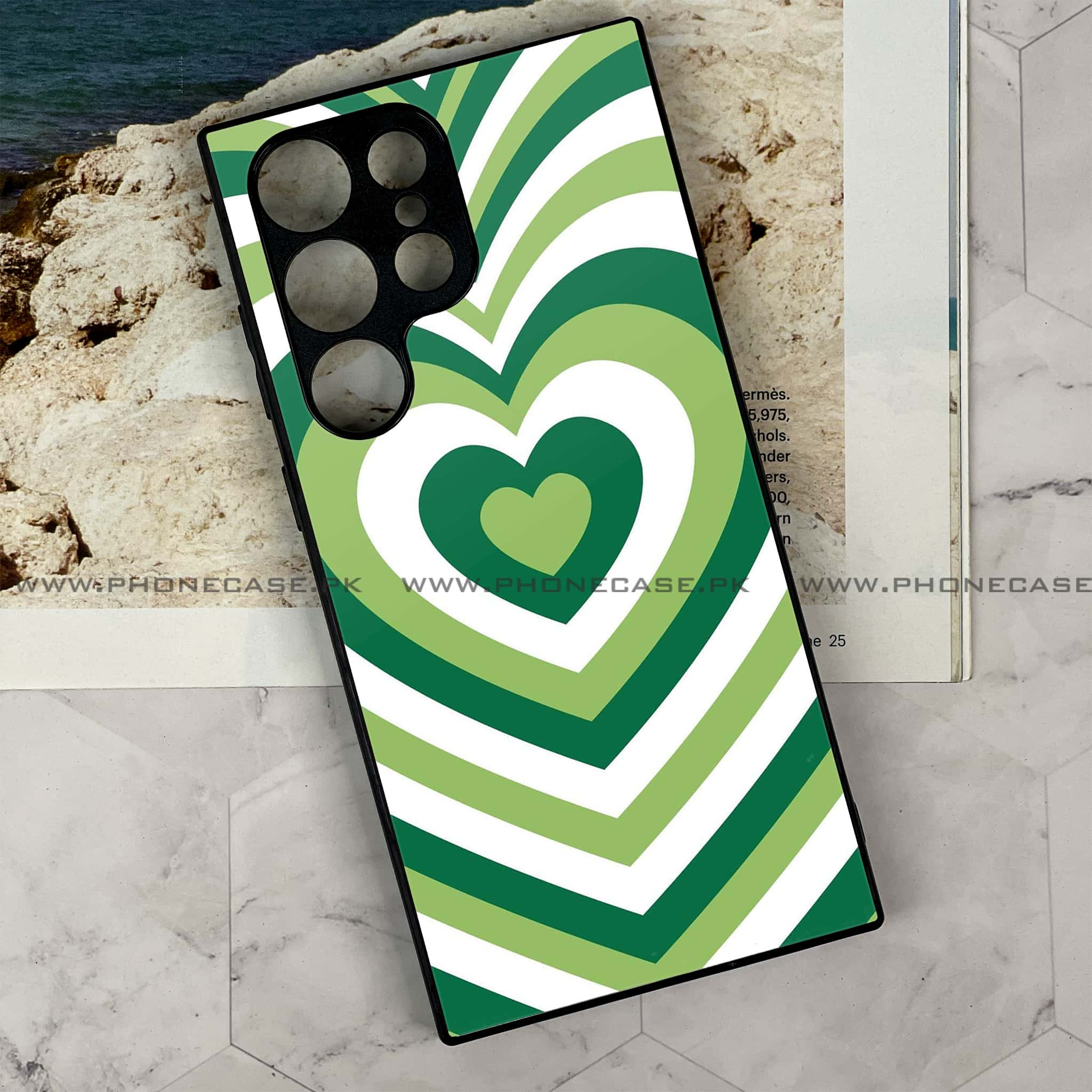 Samsung Galaxy S24 Ultra - Heart Beat Design 2 - Premium Printed Glass soft Bumper shock Proof Case CS-9347