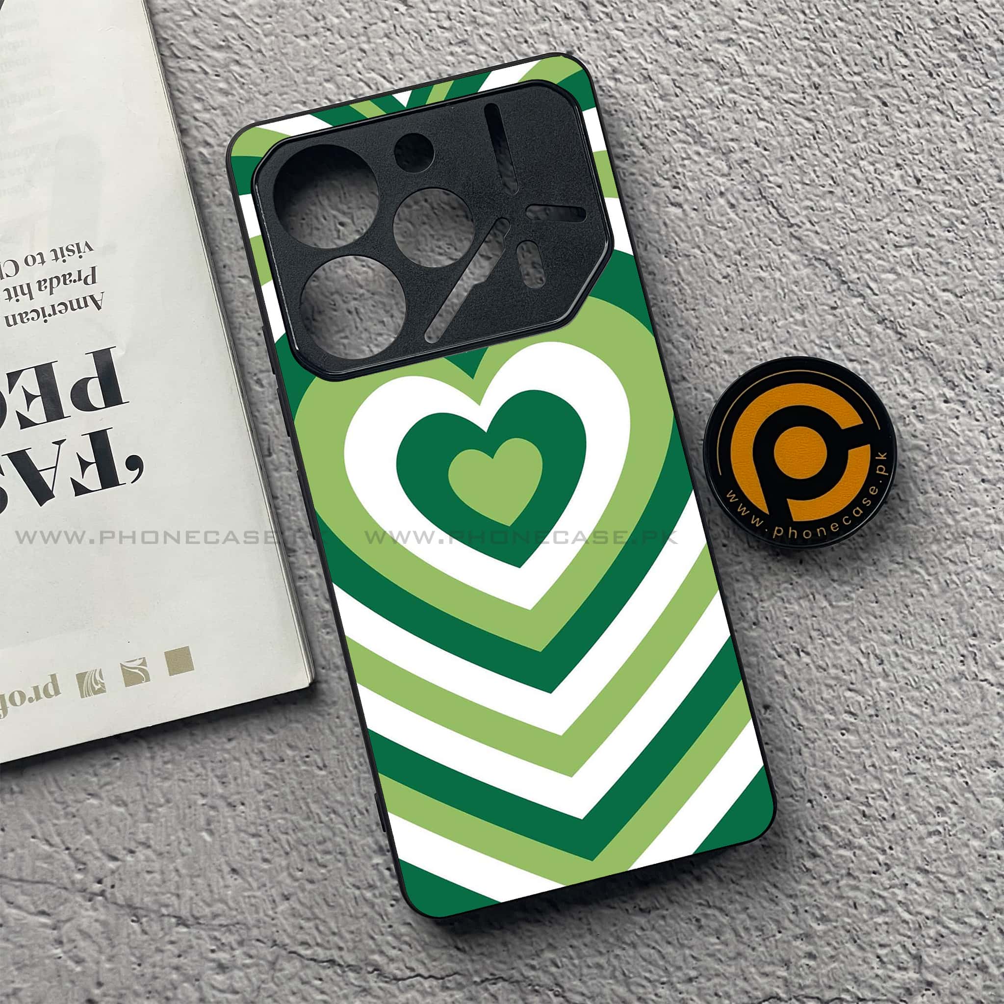 Tecno Pova 6 Pro - Heart Beat Series - Premium Printed Glass soft Bumper shock Proof Case
