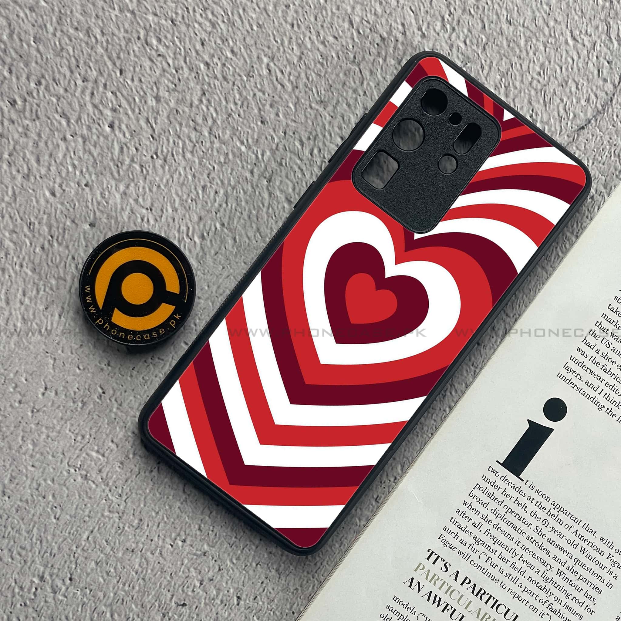 Samsung Galaxy S20 Ultra  Heart Beat Series - Premium Printed Glass soft Bumper shock Proof Case
