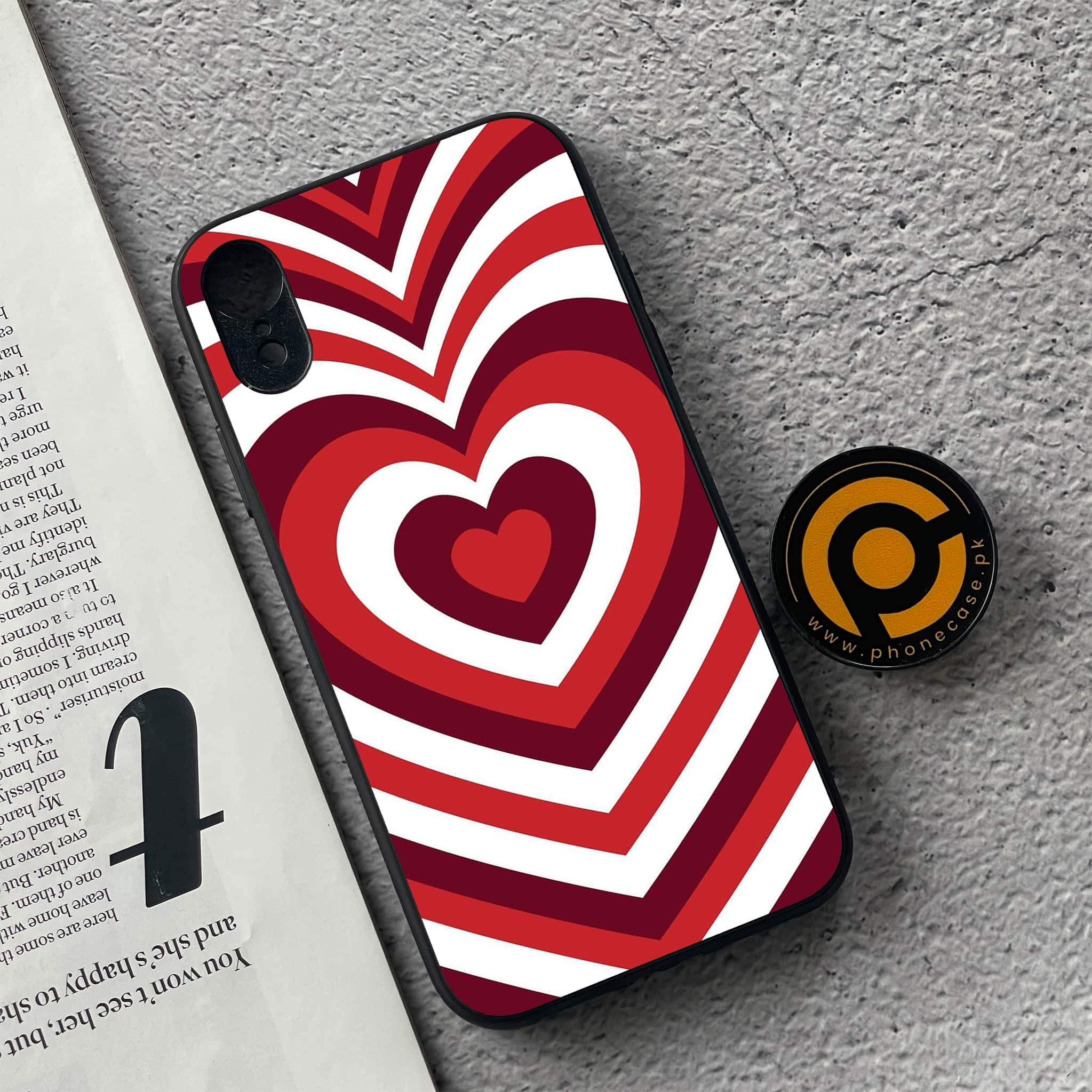 iPhone XR -Heart Beat Series - Premium Printed Glass soft Bumper shock Proof Case