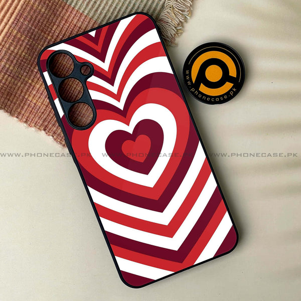 Samsung Galaxy A14 - Heart Beat Design 5  - Premium Printed Glass soft Bumper shock Proof Case  CS-39704