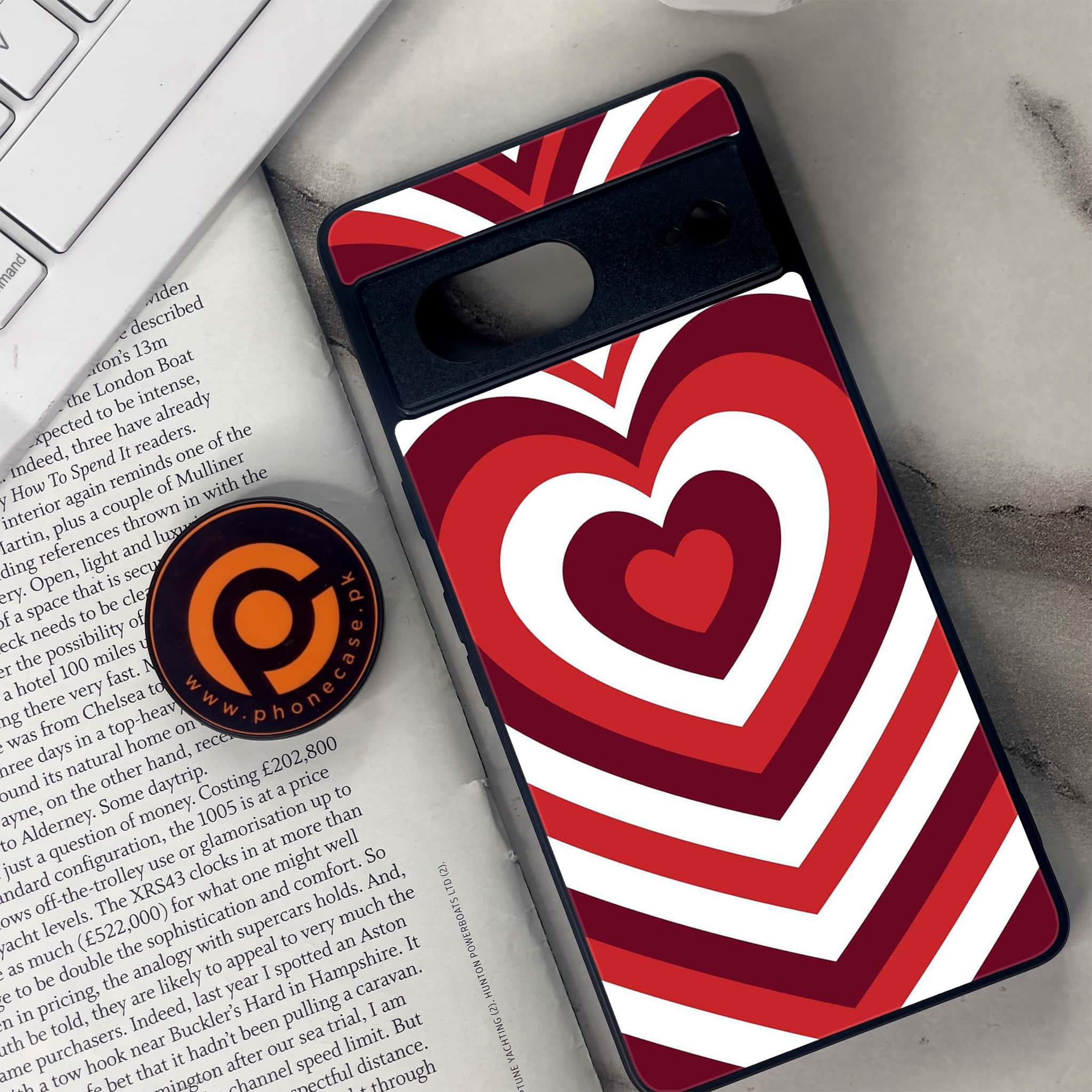Google Pixel 7 - Heart Beat Series - Premium Metal Printed soft Bumper Shock Proof Case
