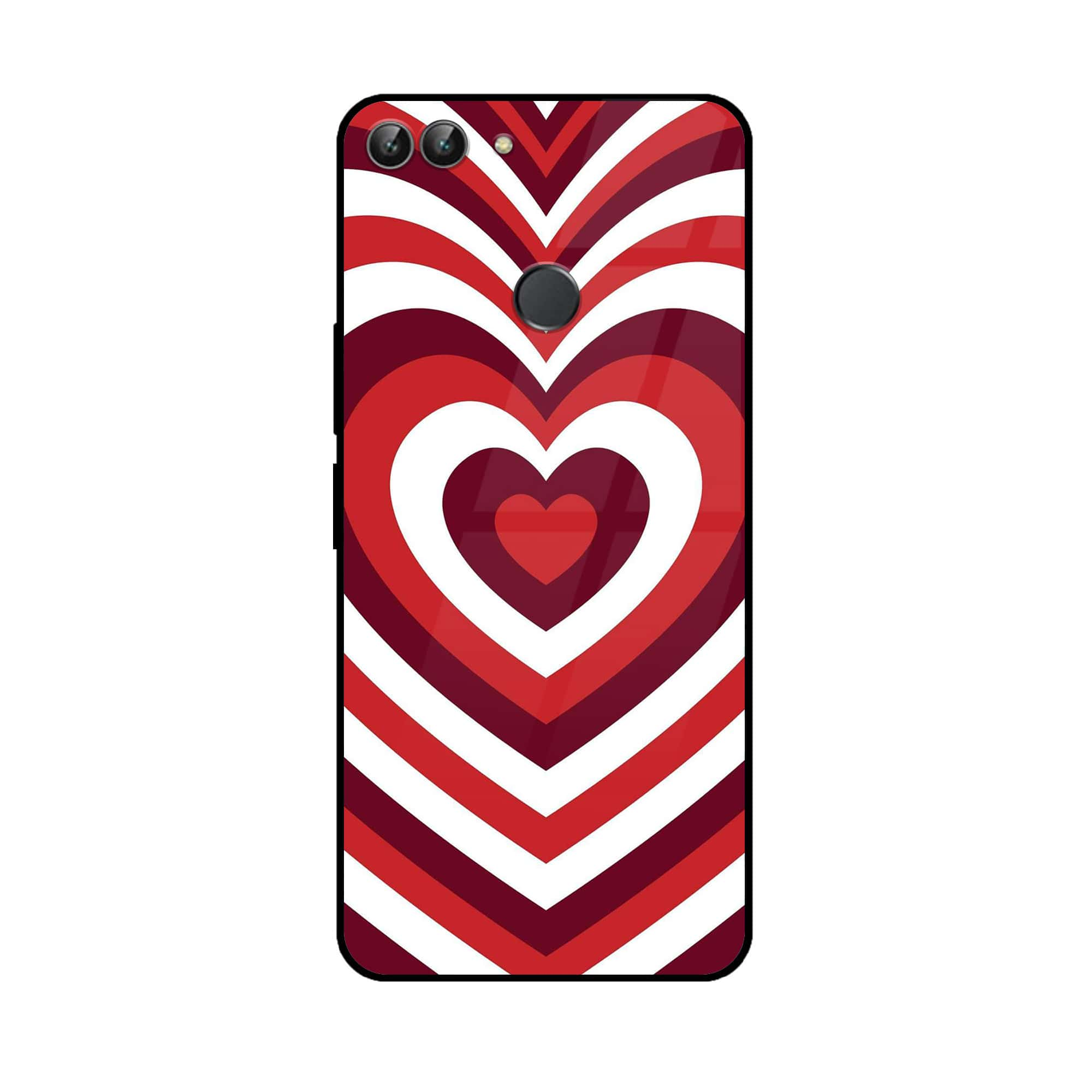 Huawei P Smart - Heart Beat Series - Premium Printed Glass soft Bumper shock Proof Case