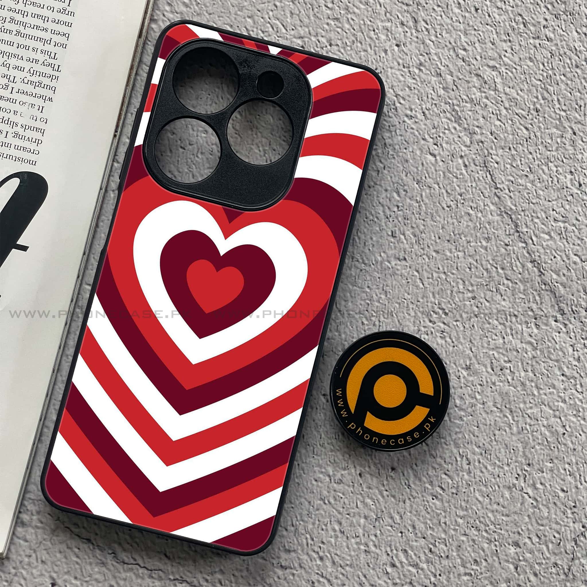 Tecno Spark 20C - Heart Beat Series - Premium Printed Glass soft Bumper shock Proof Case