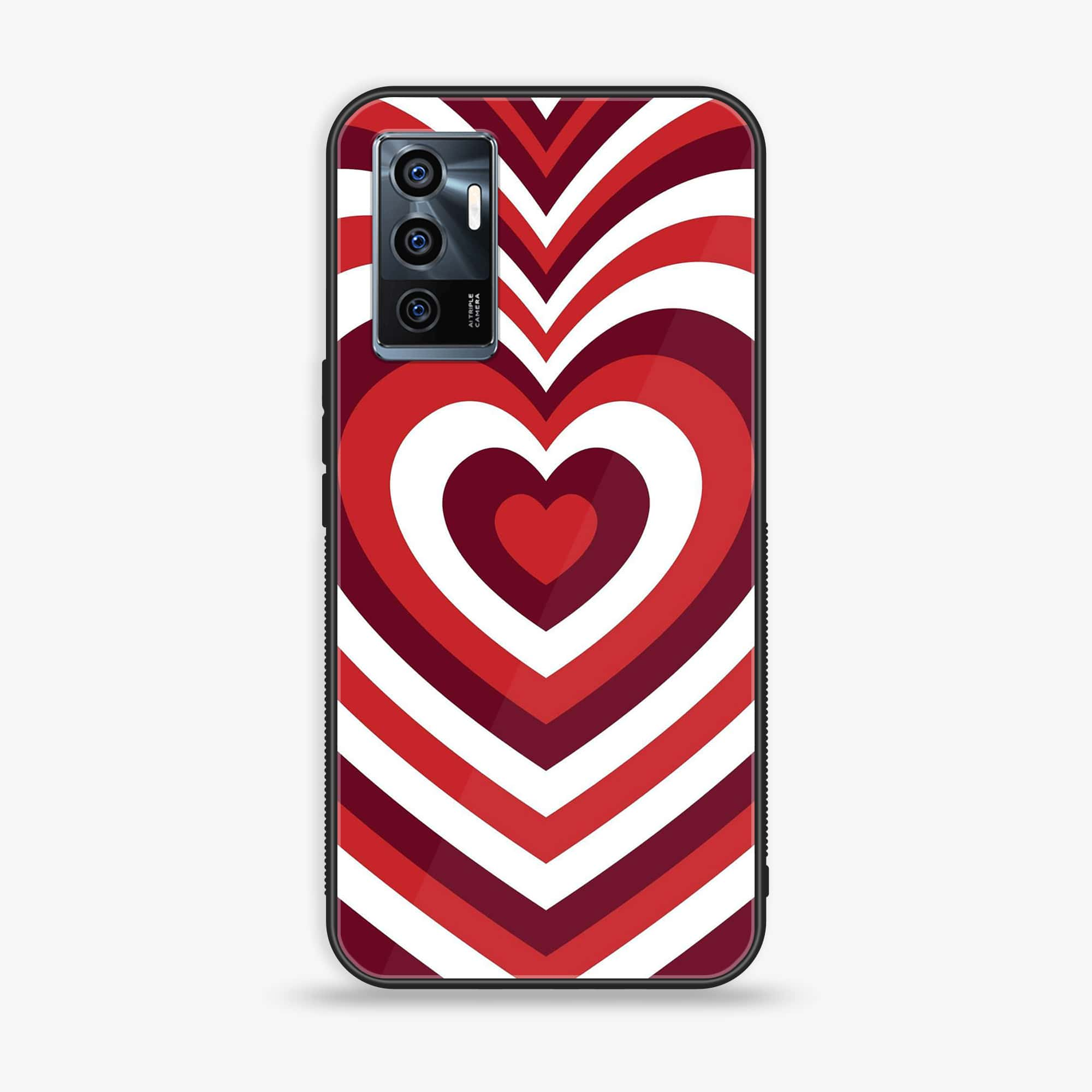 Vivo V23e - Heart Beat Series - Premium Printed Glass soft Bumper shock Proof Case