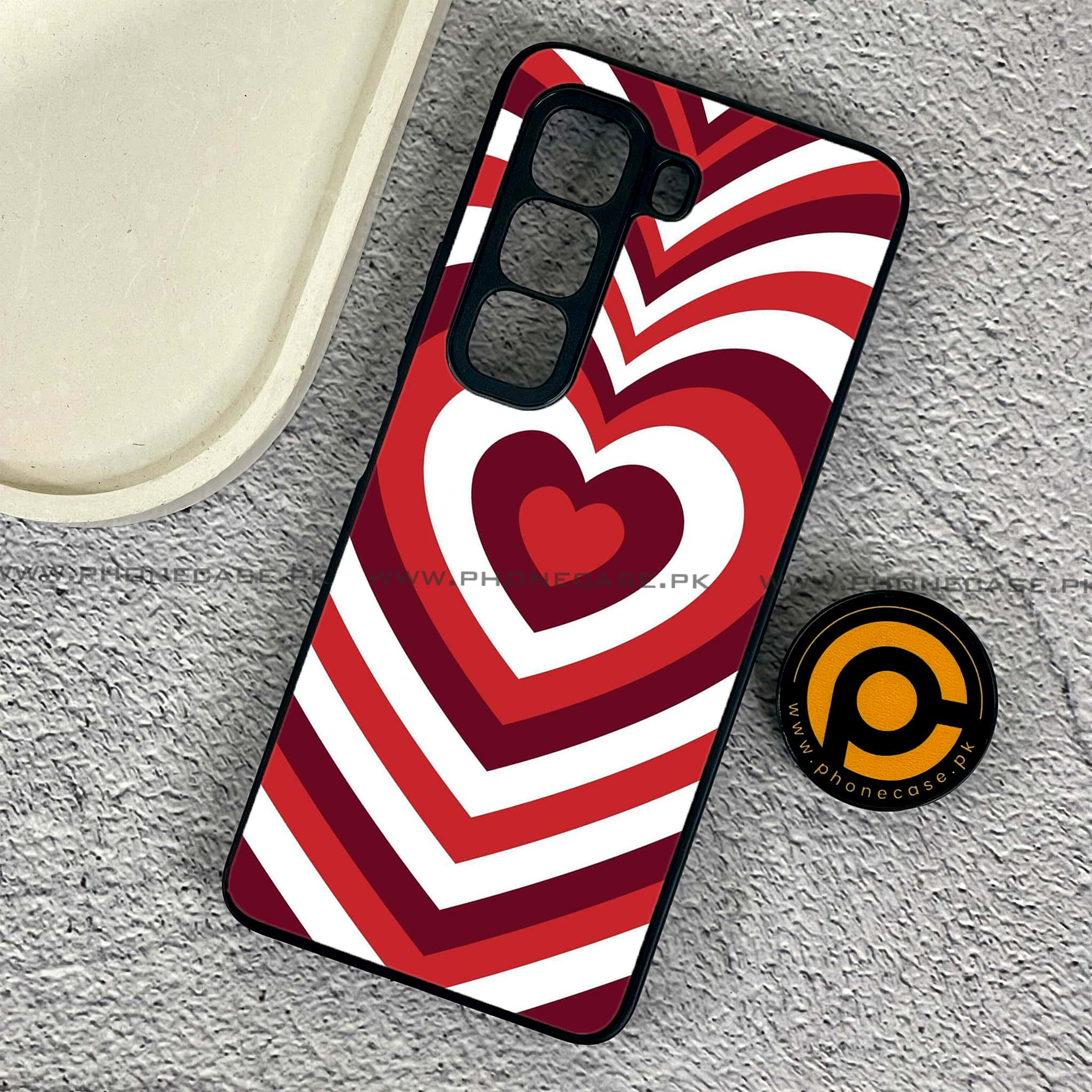 Infinix Hot 50 Pro - Heart Beat Series - Premium Printed Glass soft Bumper shock Proof Case